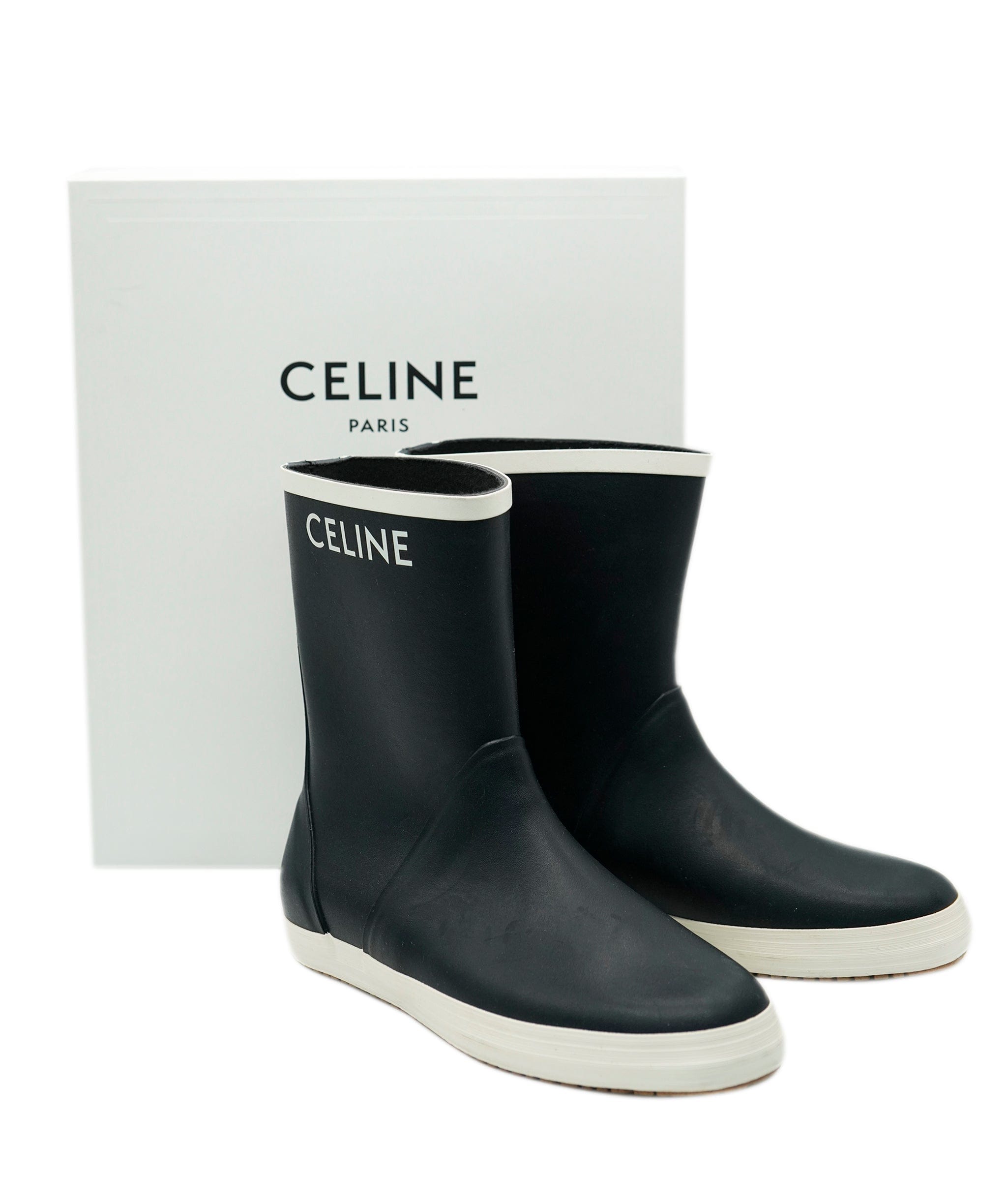 Celine Celine wellington boots size 40 navy and white  AJL0201