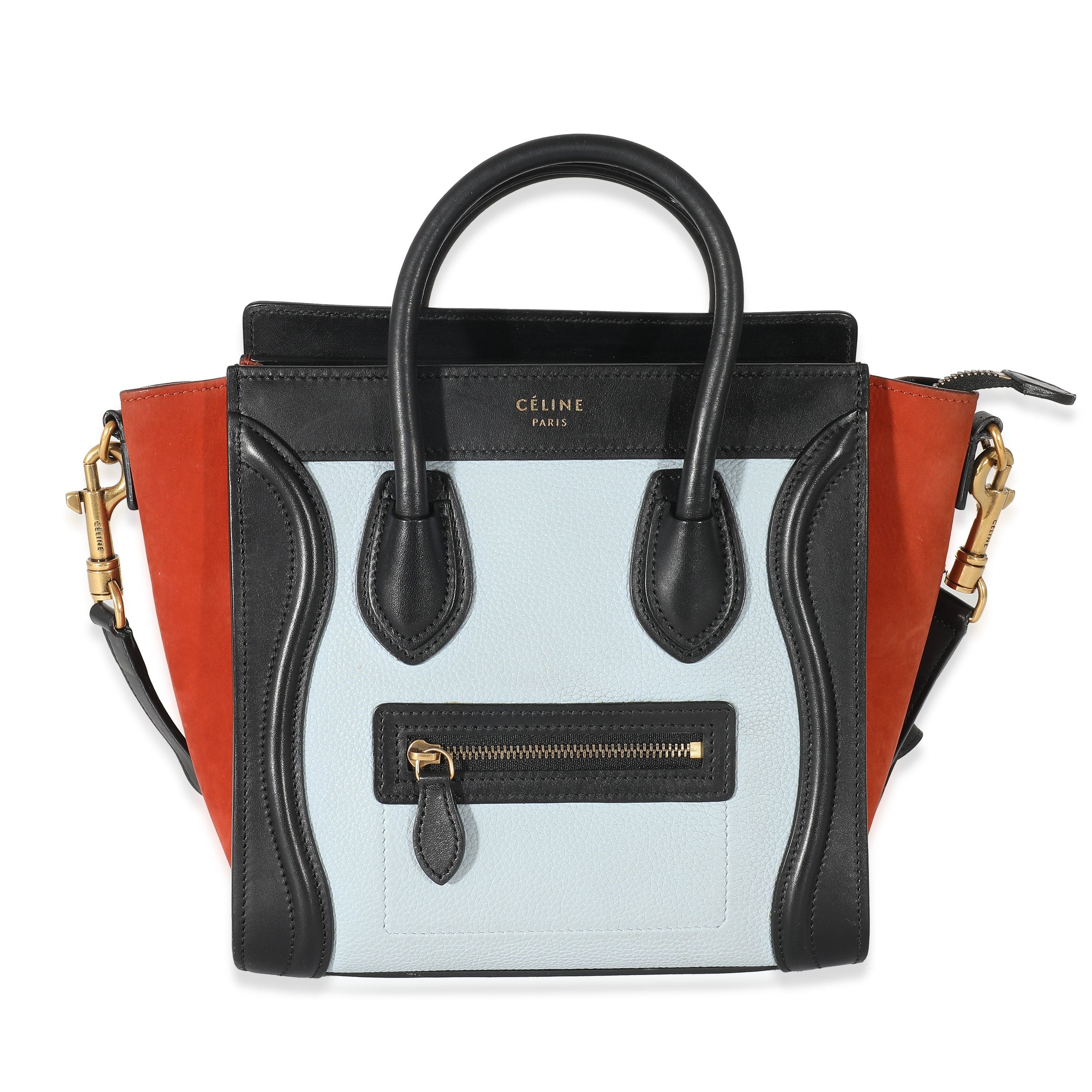 Celine Celine Blue Orange Black Tri-Color Leather Nano Luggage