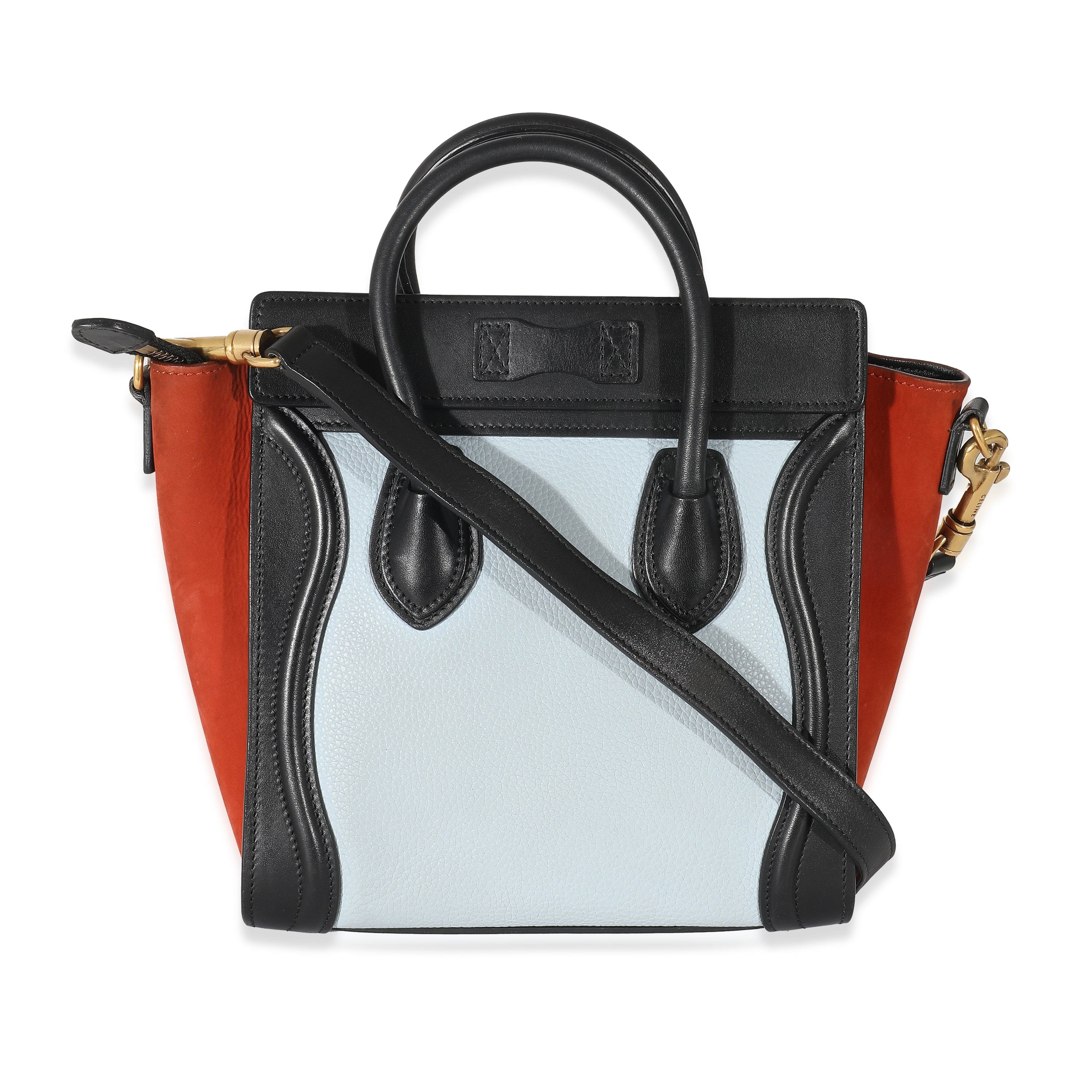 Celine Celine Blue Orange Black Tri-Color Leather Nano Luggage