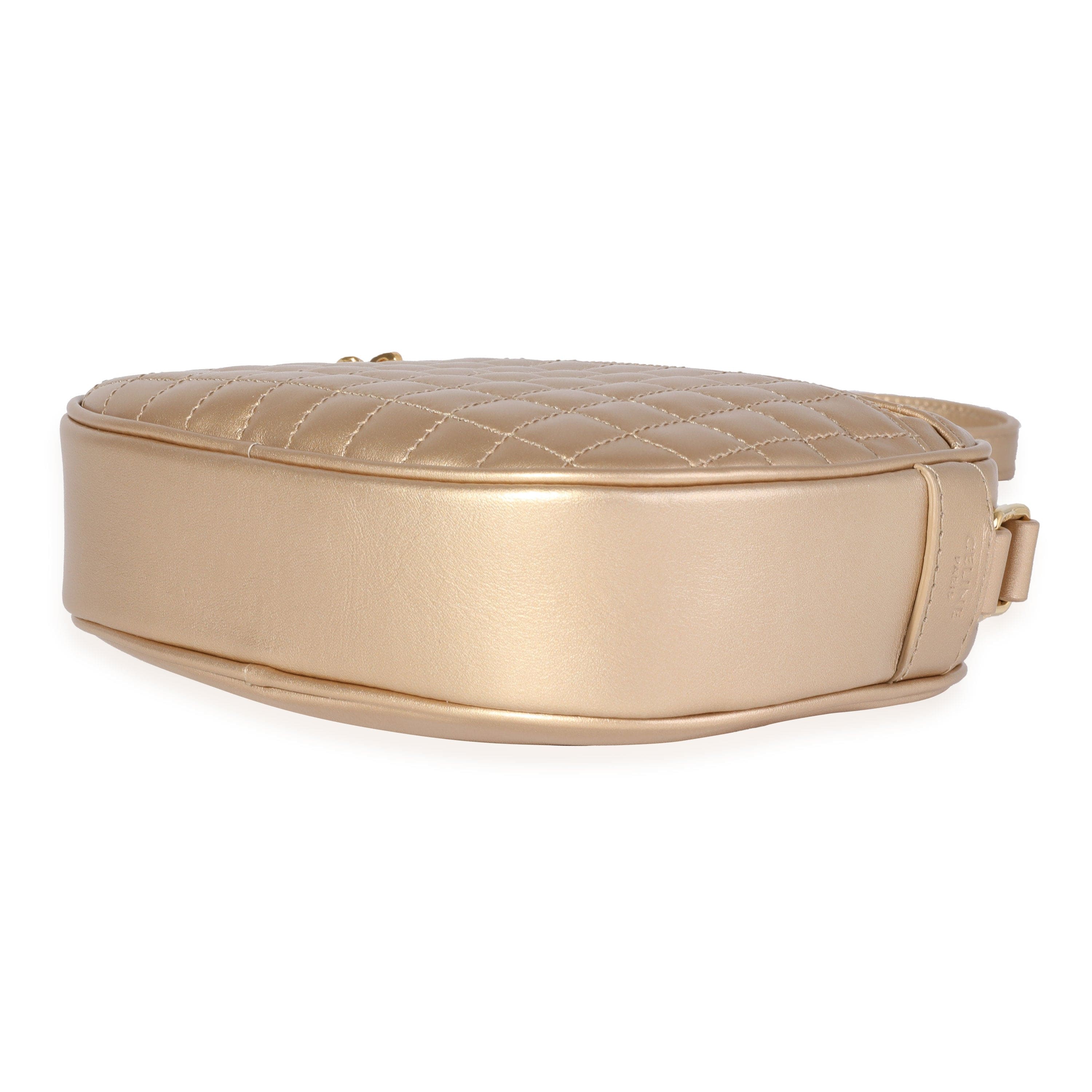 Celine Celine Gold Quilted Leather Small C Charm Camera Bag