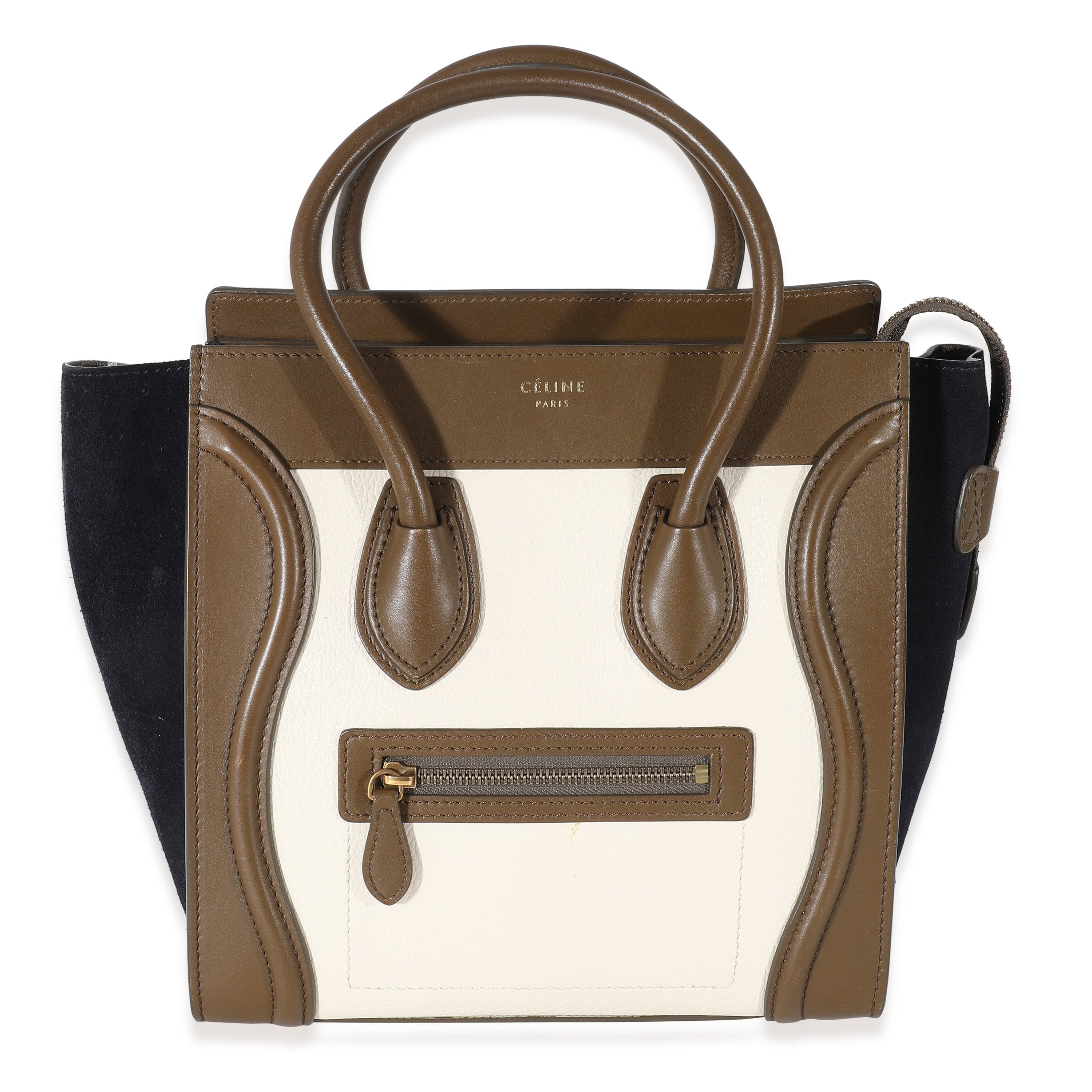 Celine Celine Suede Leather Tricolor Micro Luggage Tote