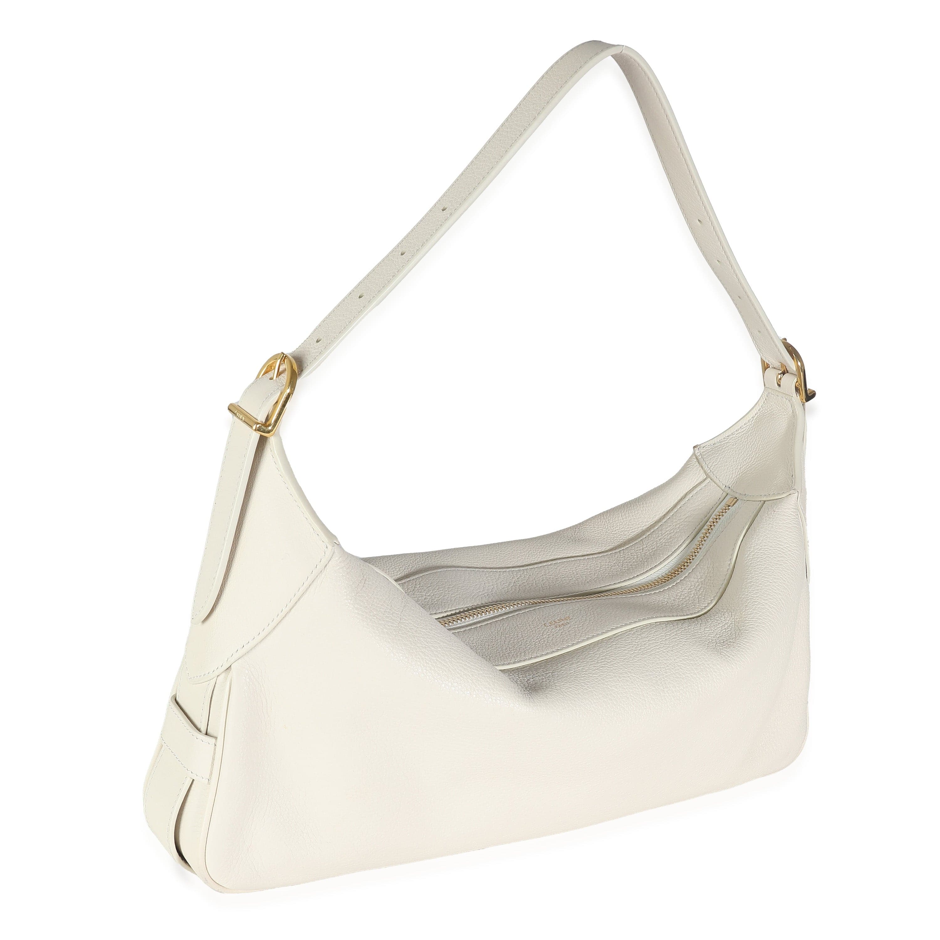 Celine Celine White Supple Calfskin Medium Romy