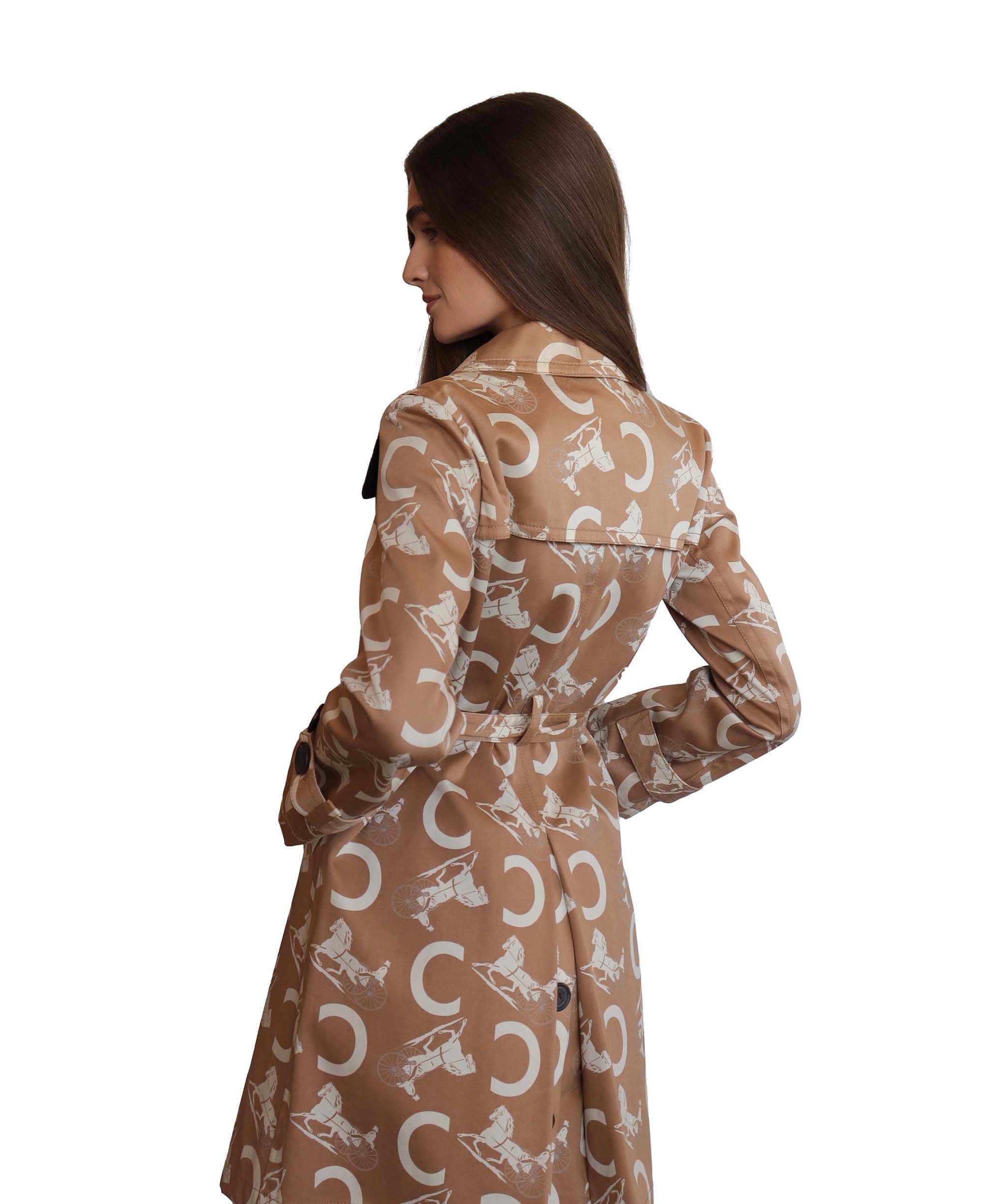 Celine Celine Logo Trench Coat Horse Brown DXBS2015