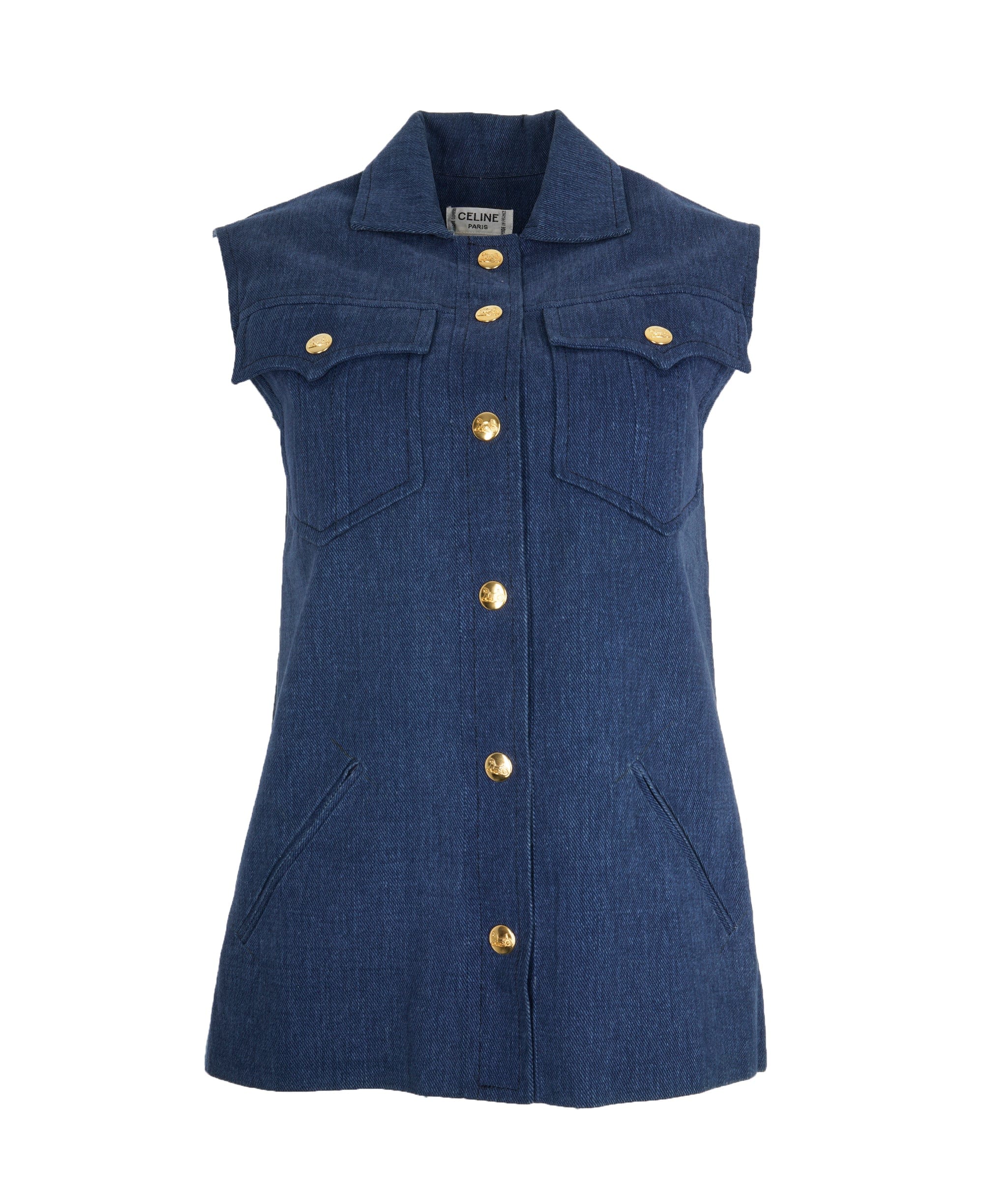 Celine Celine Gold Buttons Denim Vest ASL10247