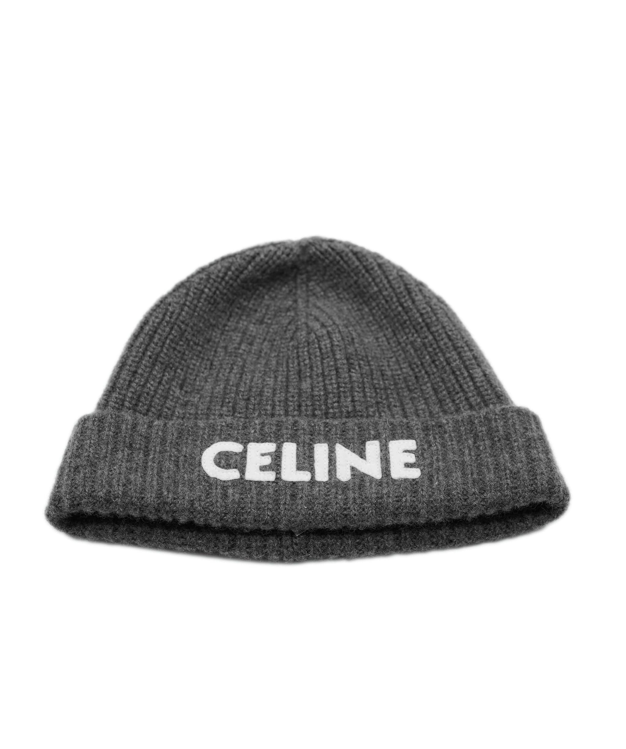 Celine Celine Grey Logo Beanie (From Sophie's closet) ALL0579