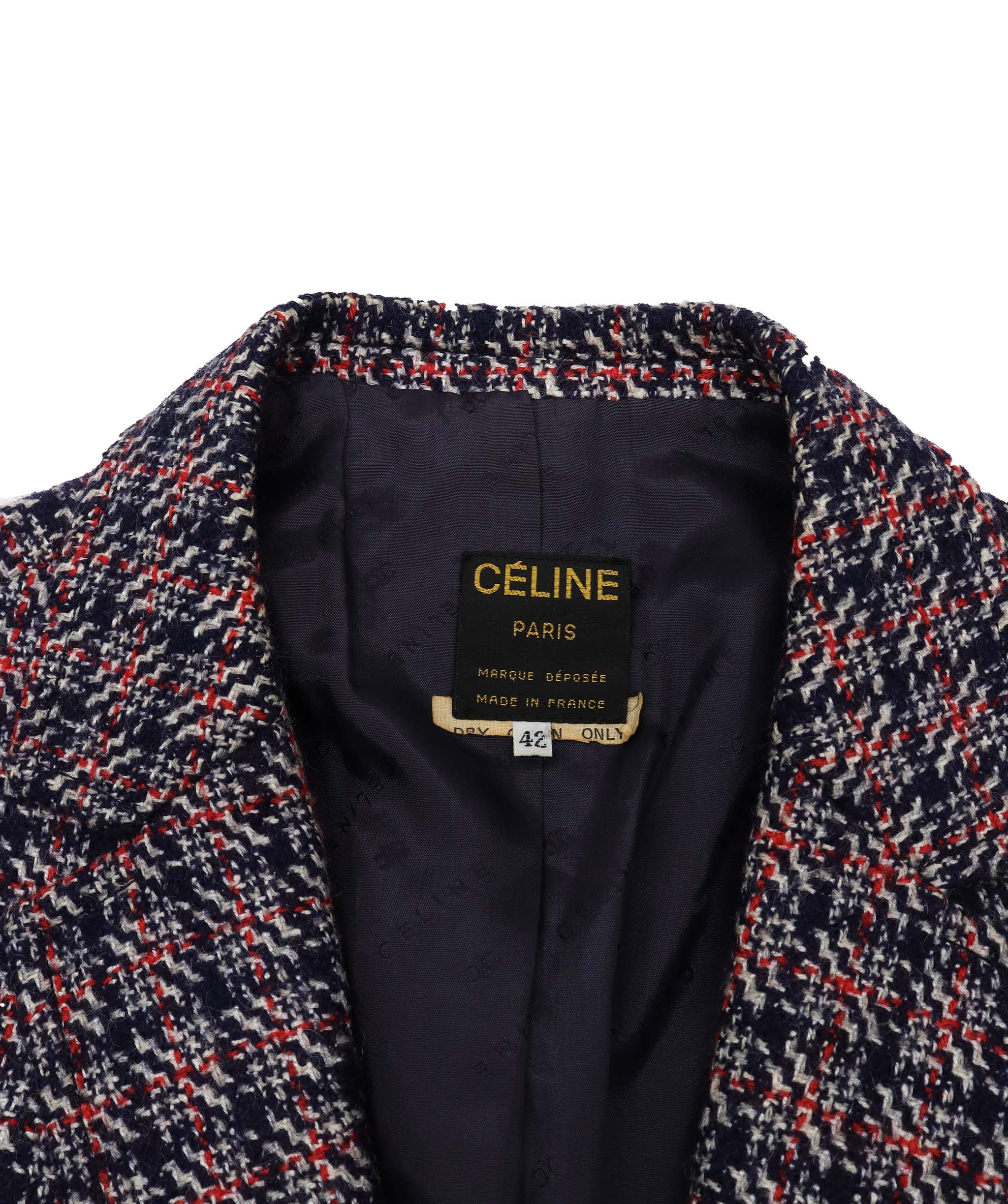 Celine Celine red and blue tweed jacket AGC1887