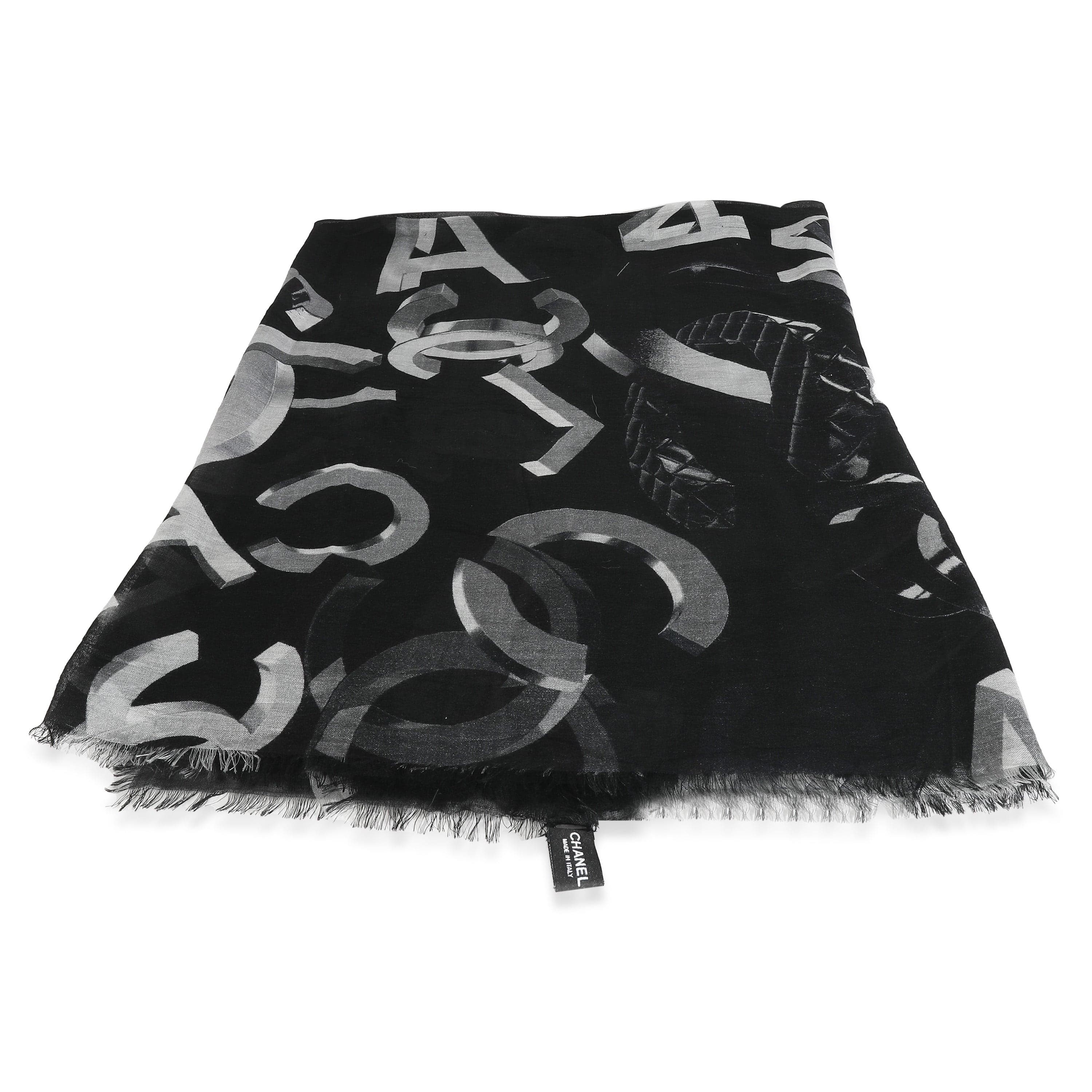 Chanel Chanel Black and Grey Shawl ULC1050