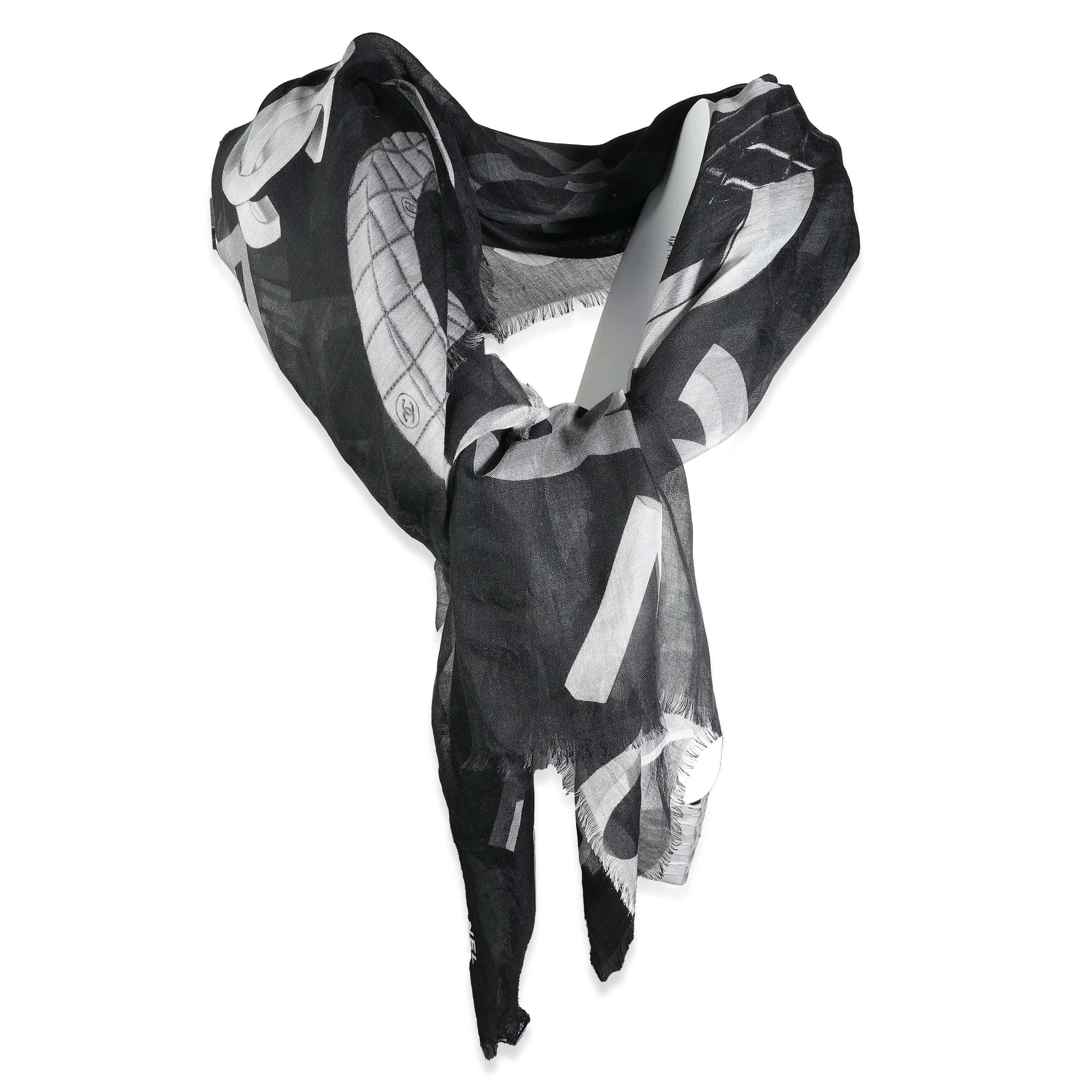 Chanel Chanel Black and Grey Shawl ULC1050