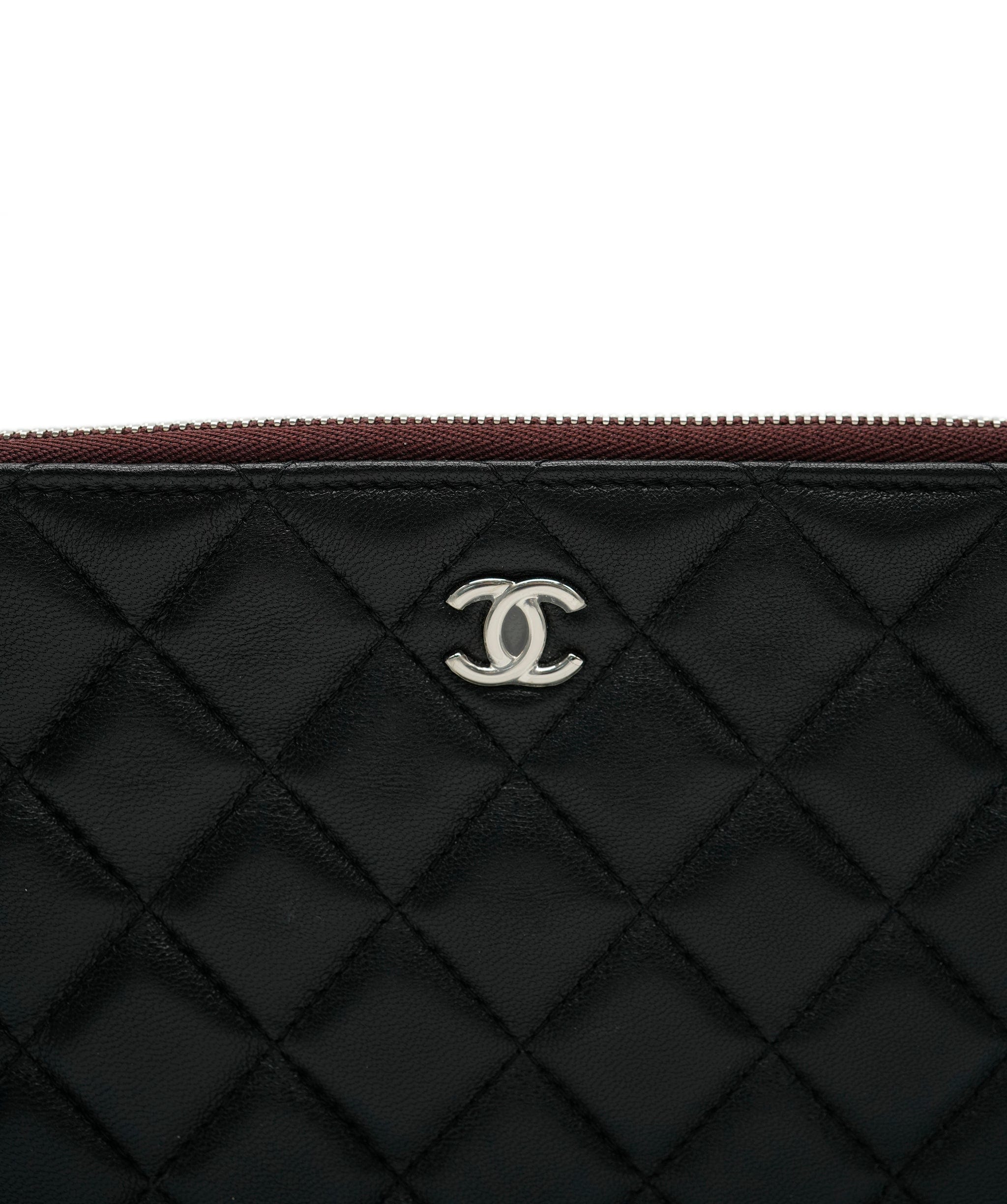 Chanel Chanel Black Quilted Lambskin Small O-Case Pouch ABC0530