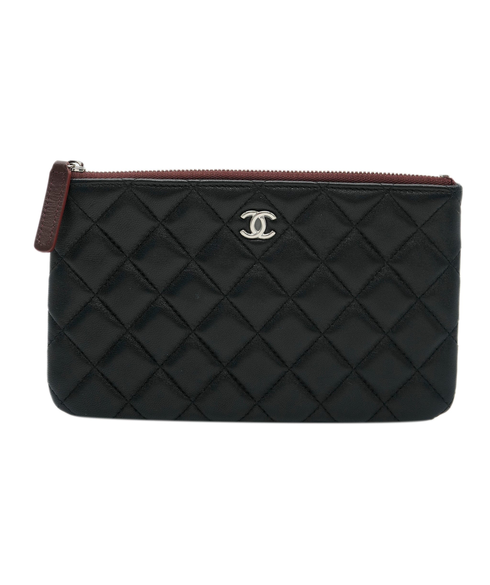 Chanel Chanel Black Quilted Lambskin Small O-Case Pouch ABC0530