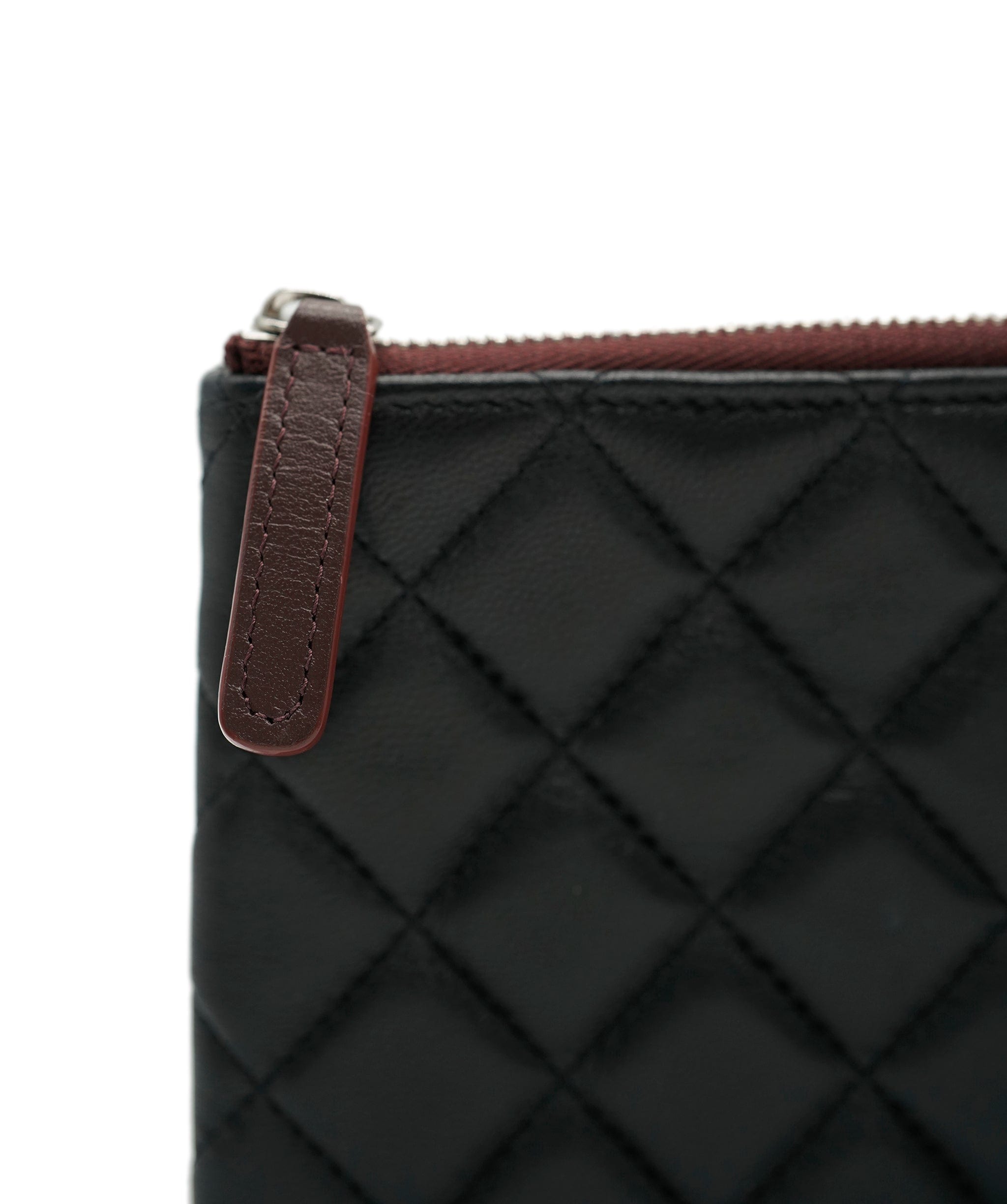 Chanel Chanel Black Quilted Lambskin Small O-Case Pouch ABC0530