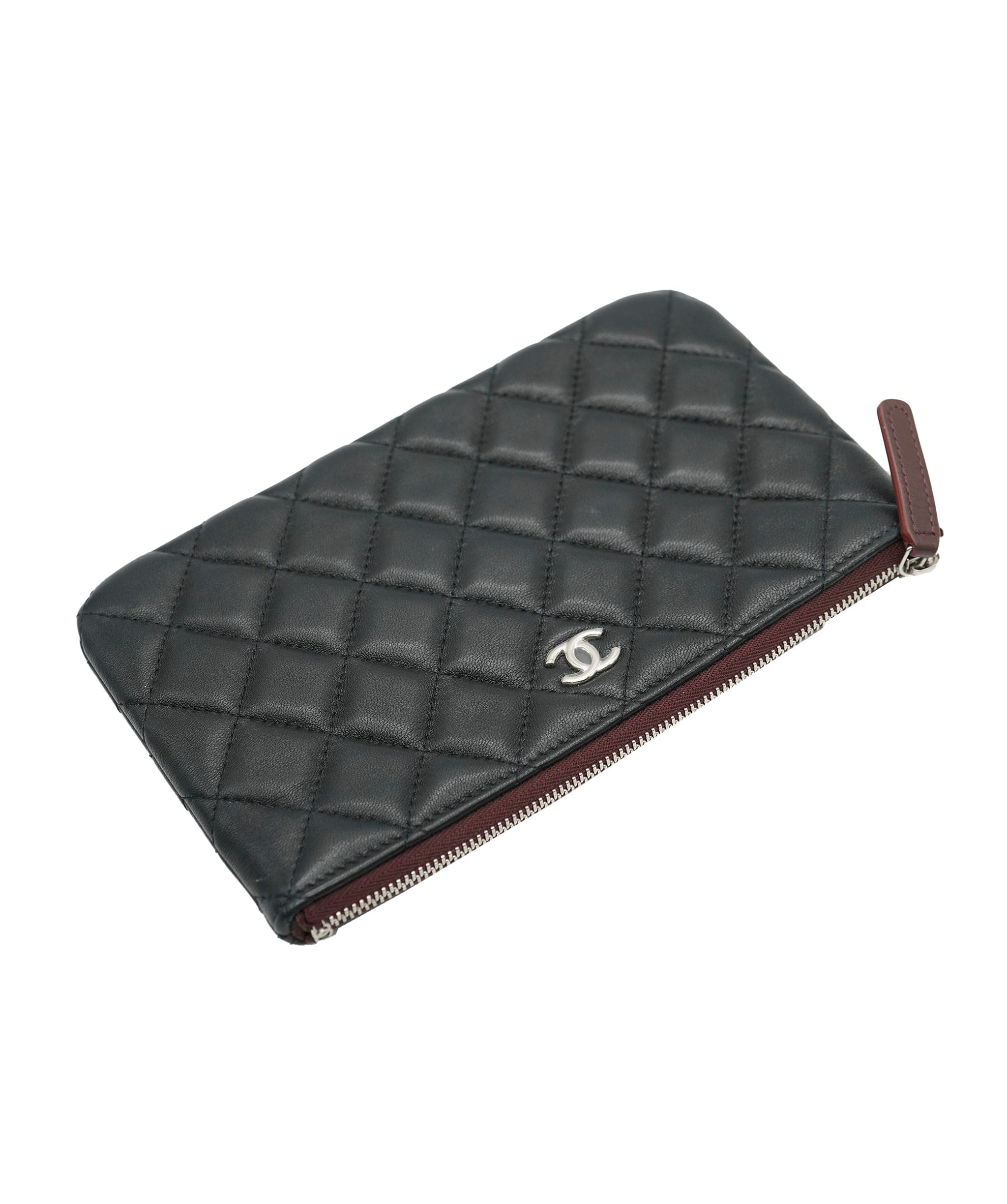 Chanel Chanel Black Quilted Lambskin Small O-Case Pouch ABC0530