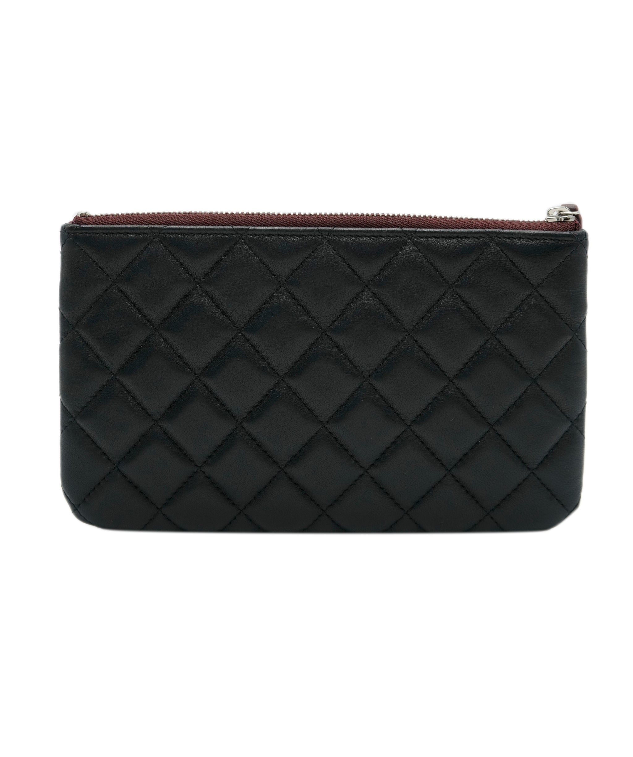 Chanel Chanel Black Quilted Lambskin Small O-Case Pouch ABC0530