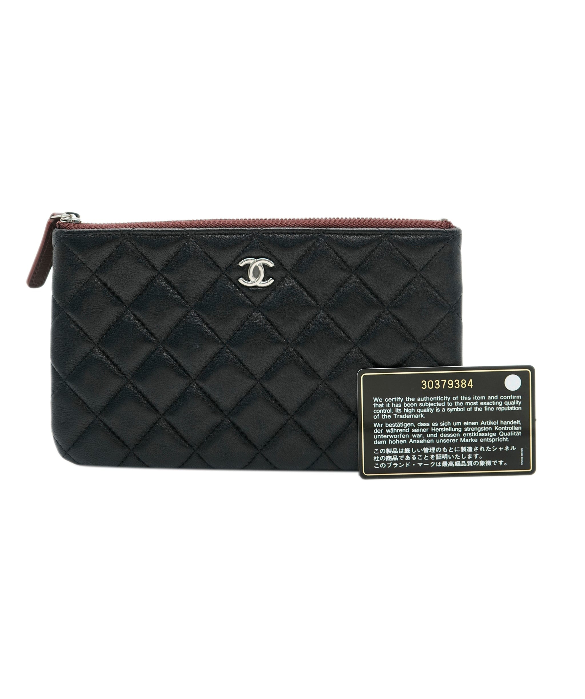 Chanel Chanel Black Quilted Lambskin Small O-Case Pouch ABC0530