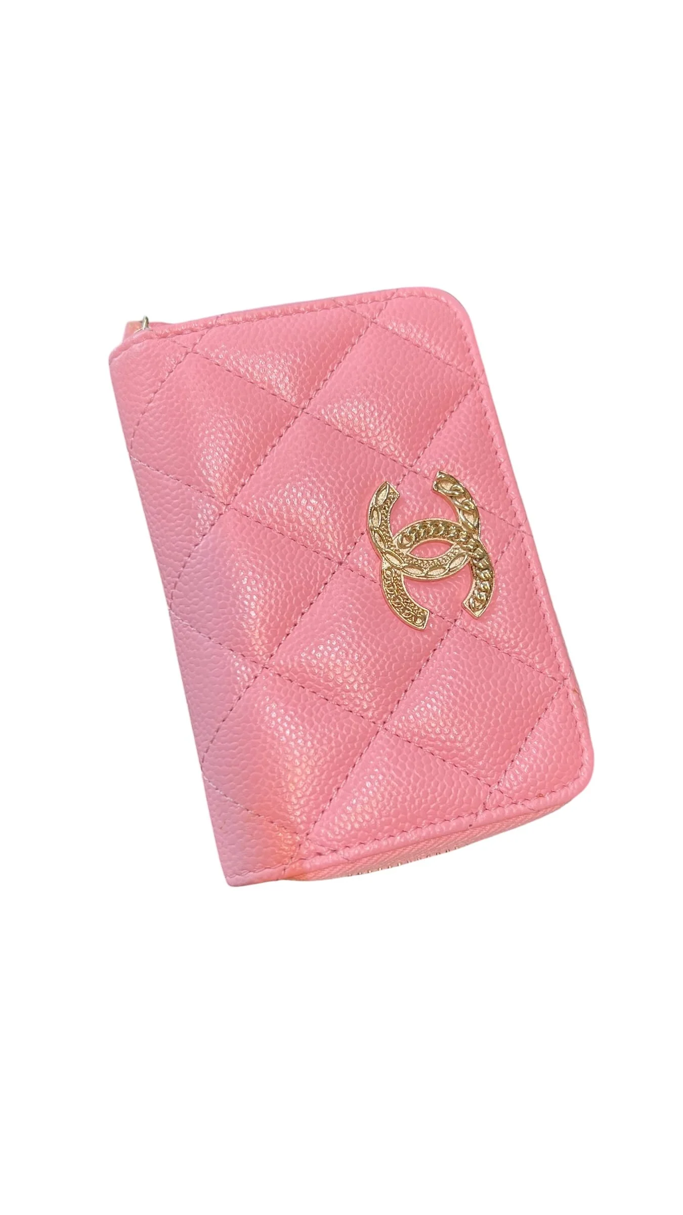 Chanel Chanel Card Holder Pink Caviar GHW Microchipped NEW SSLG1051