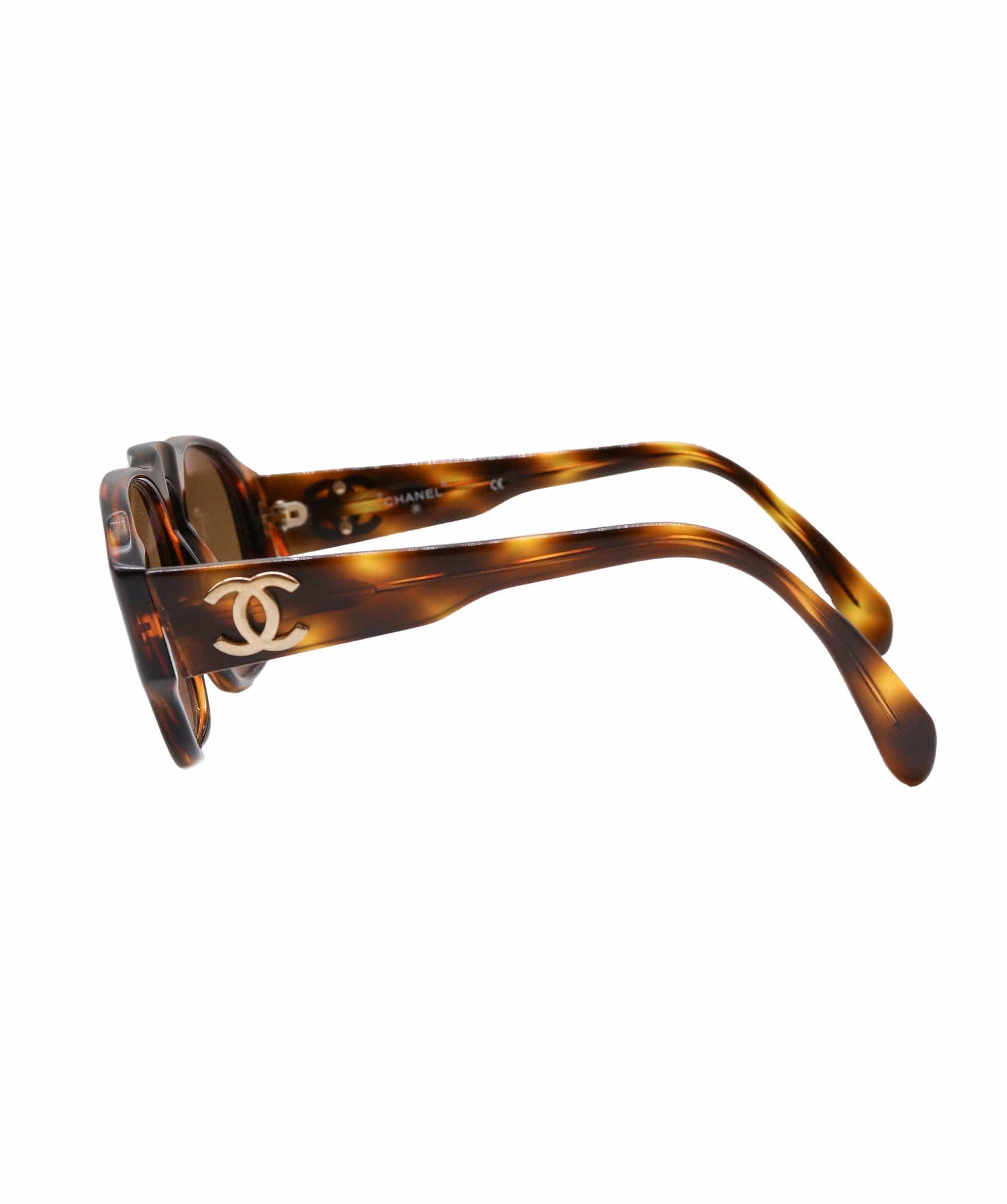 Chanel Chanel CC Sunglass Brown Gold DXBS1447