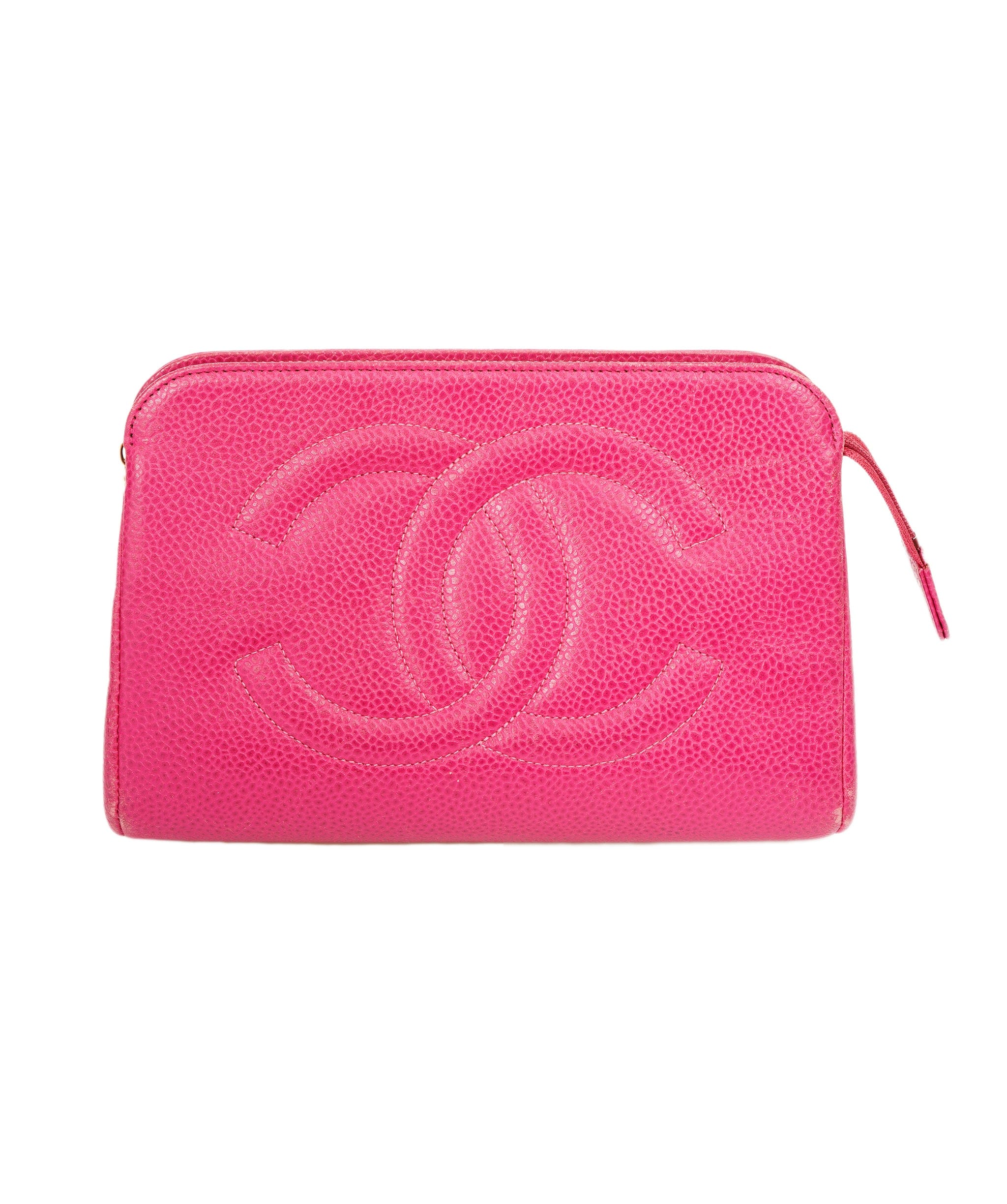 Chanel CHANEL COCO Mark Pouch Caviar Skin Pink CC Auth yk11077 DBXS1734