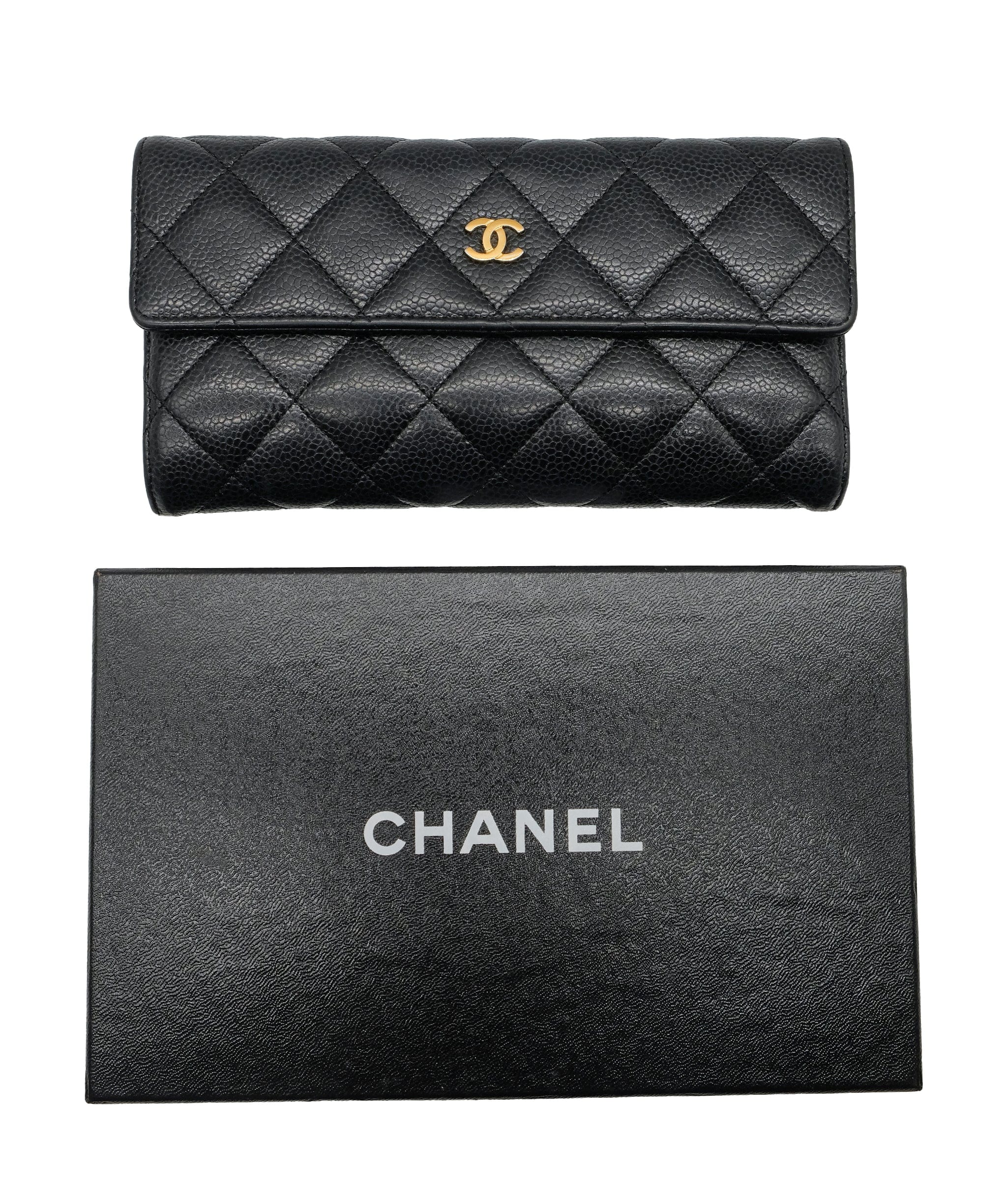 Chanel Chanel Matelasse Caviar Navy Long Wallet  yk12519 DXBS0330