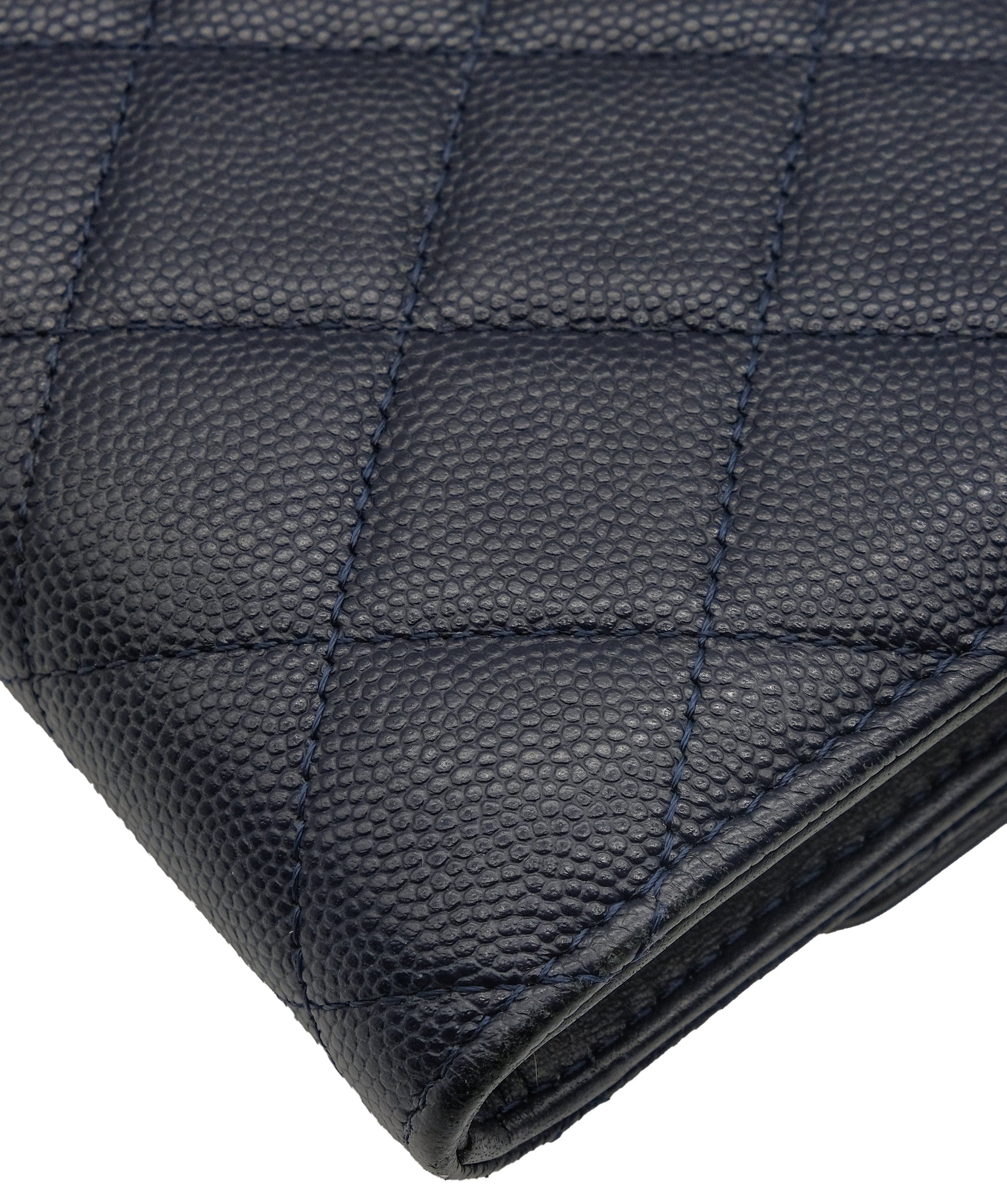 Chanel Chanel Matelasse Cruise Line Long Wallet Caviar Skin Navy CC Auth 29542A DXBS0329