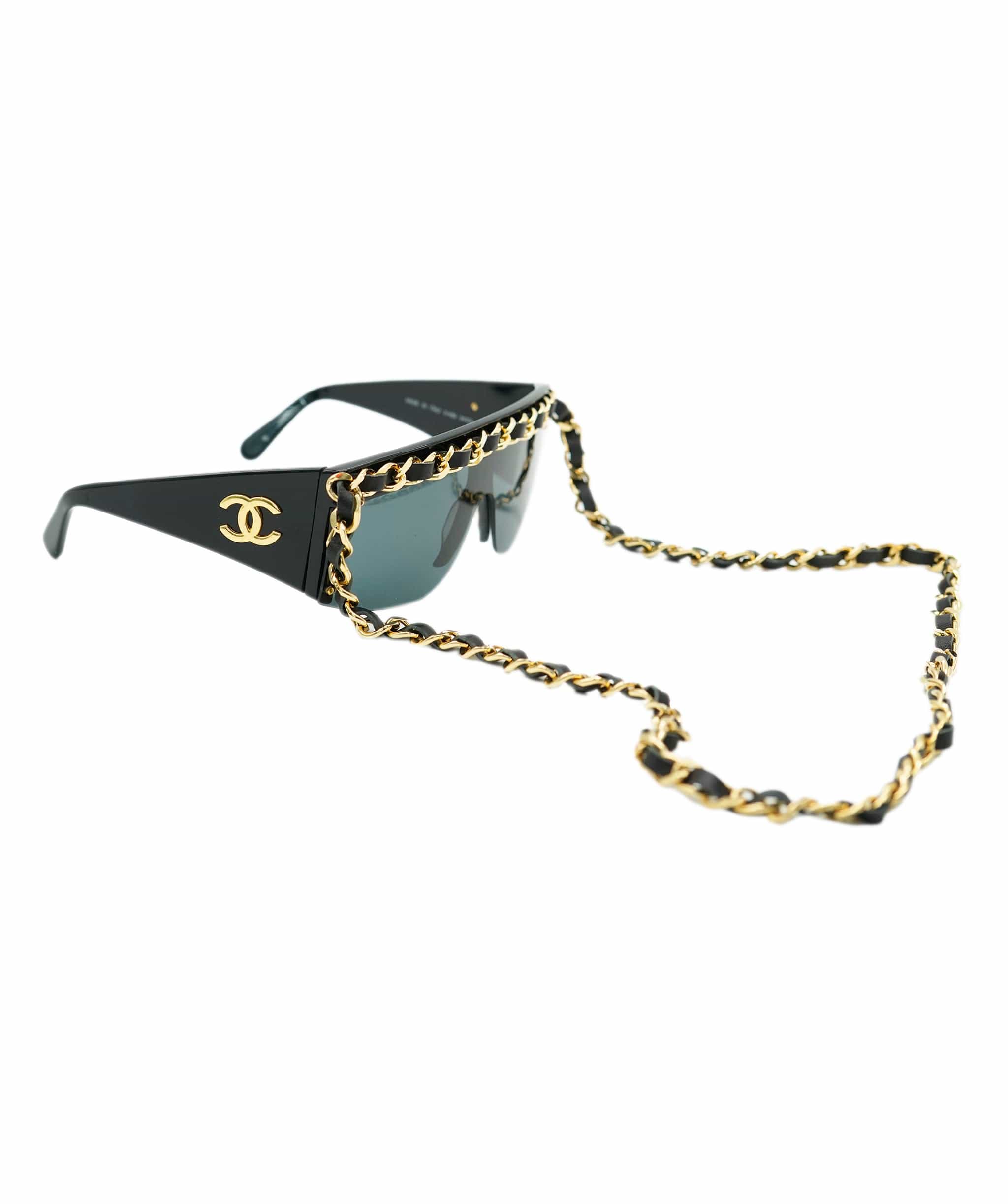 Chanel Chanel Pre-owned 1980-1990s chain-strap rectangle-frame Sunglasses