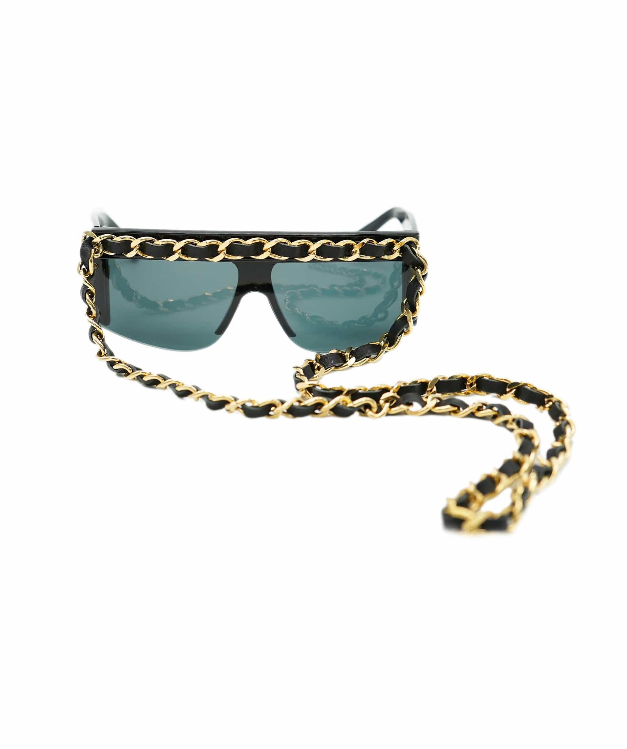 Chanel Chanel Pre-owned 1980-1990s chain-strap rectangle-frame Sunglasses