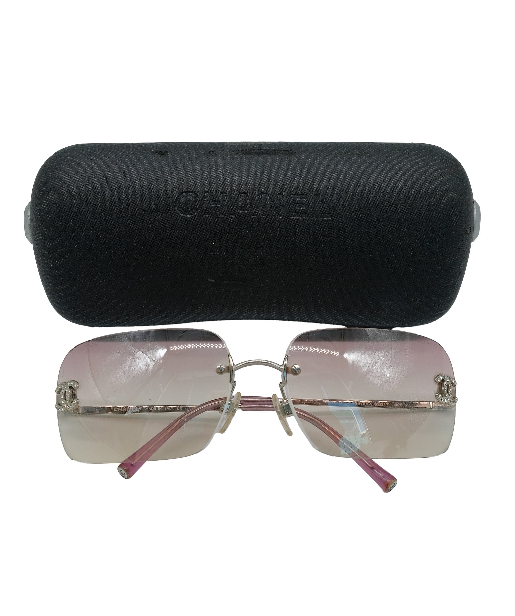 Chanel Chanel Rhinestone Sunglasses Pink ASL10406