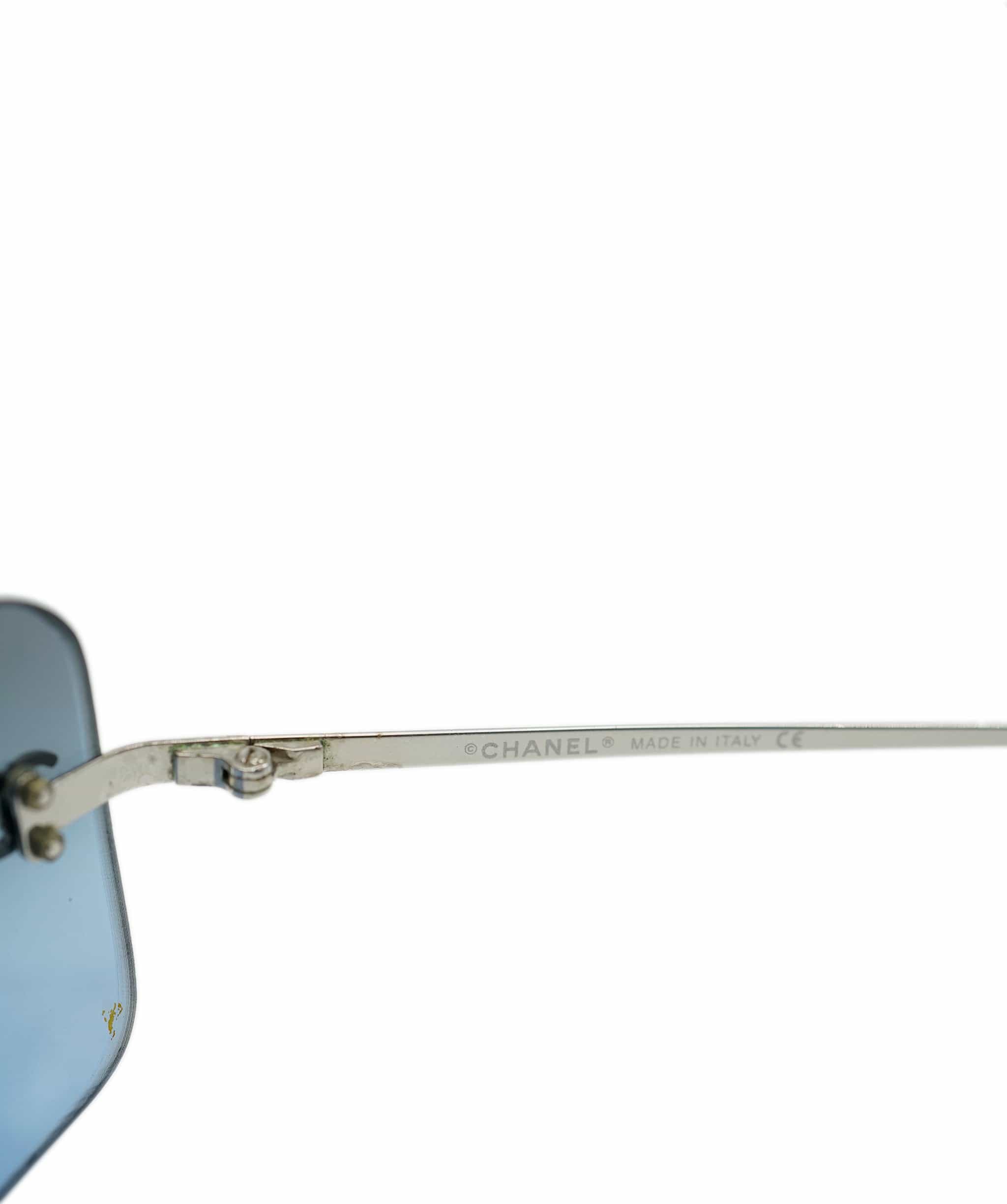 Chanel Chanel Rim-less Logo Sunglasses Blue  ALL0712