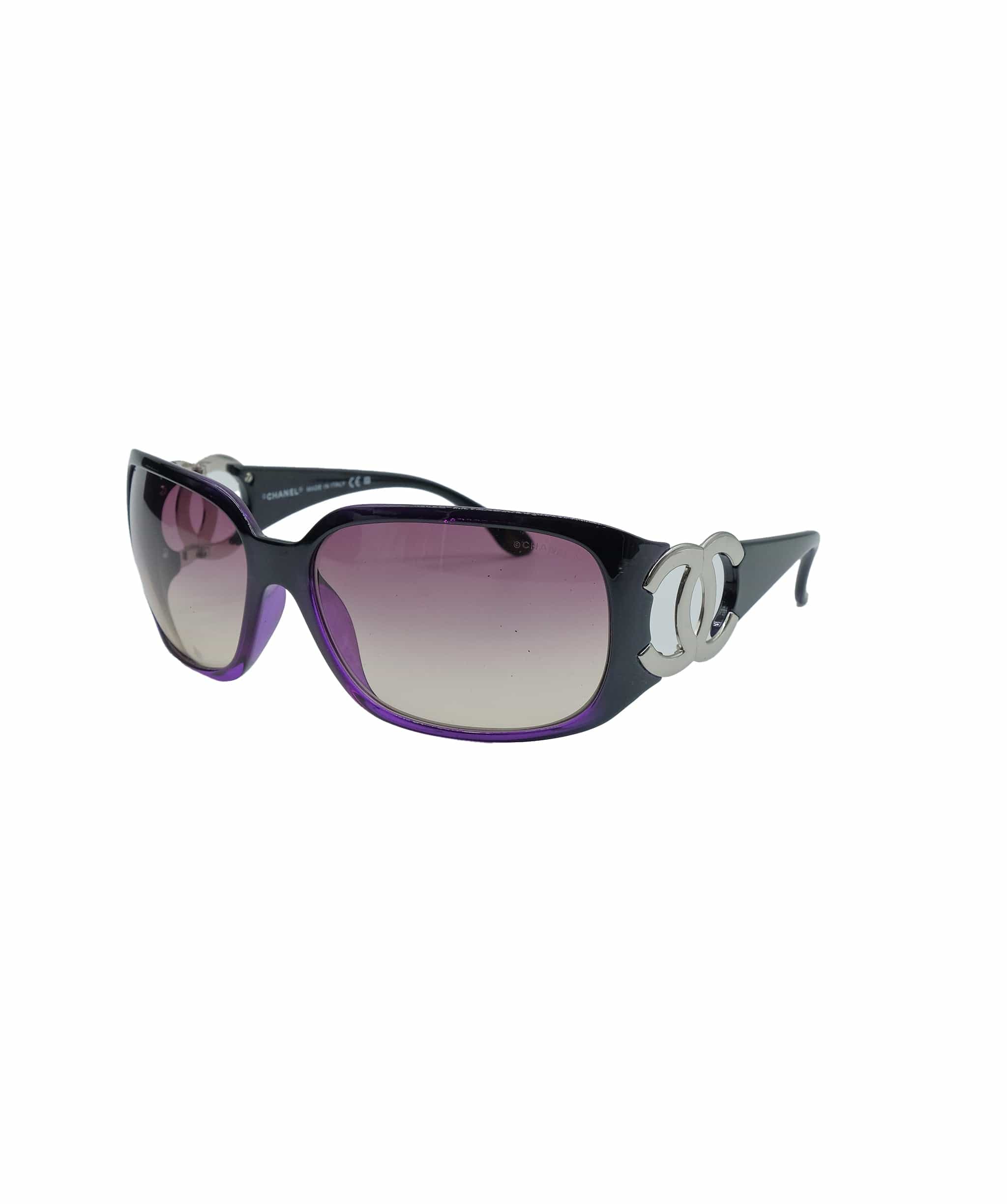 Chanel CHANEL Sunglasses Plastic Black Purple CCAuth 33136 DXBS0333