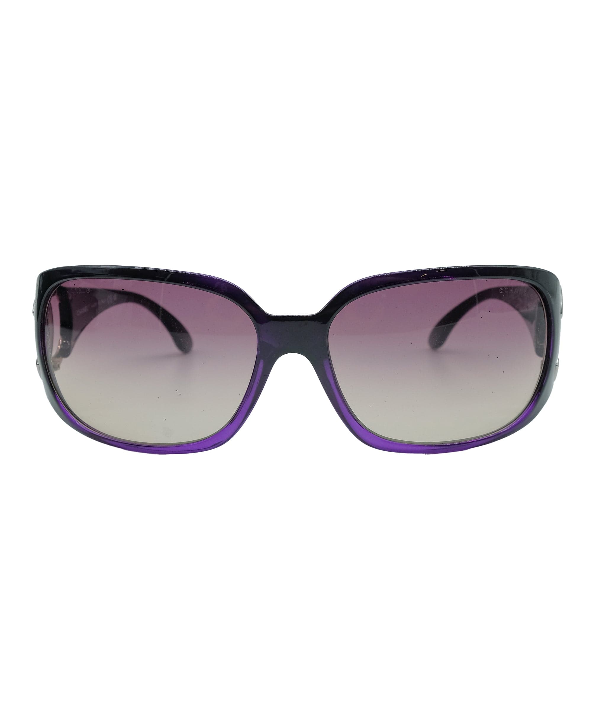 Chanel CHANEL Sunglasses Plastic Black Purple CCAuth 33136 DXBS0333