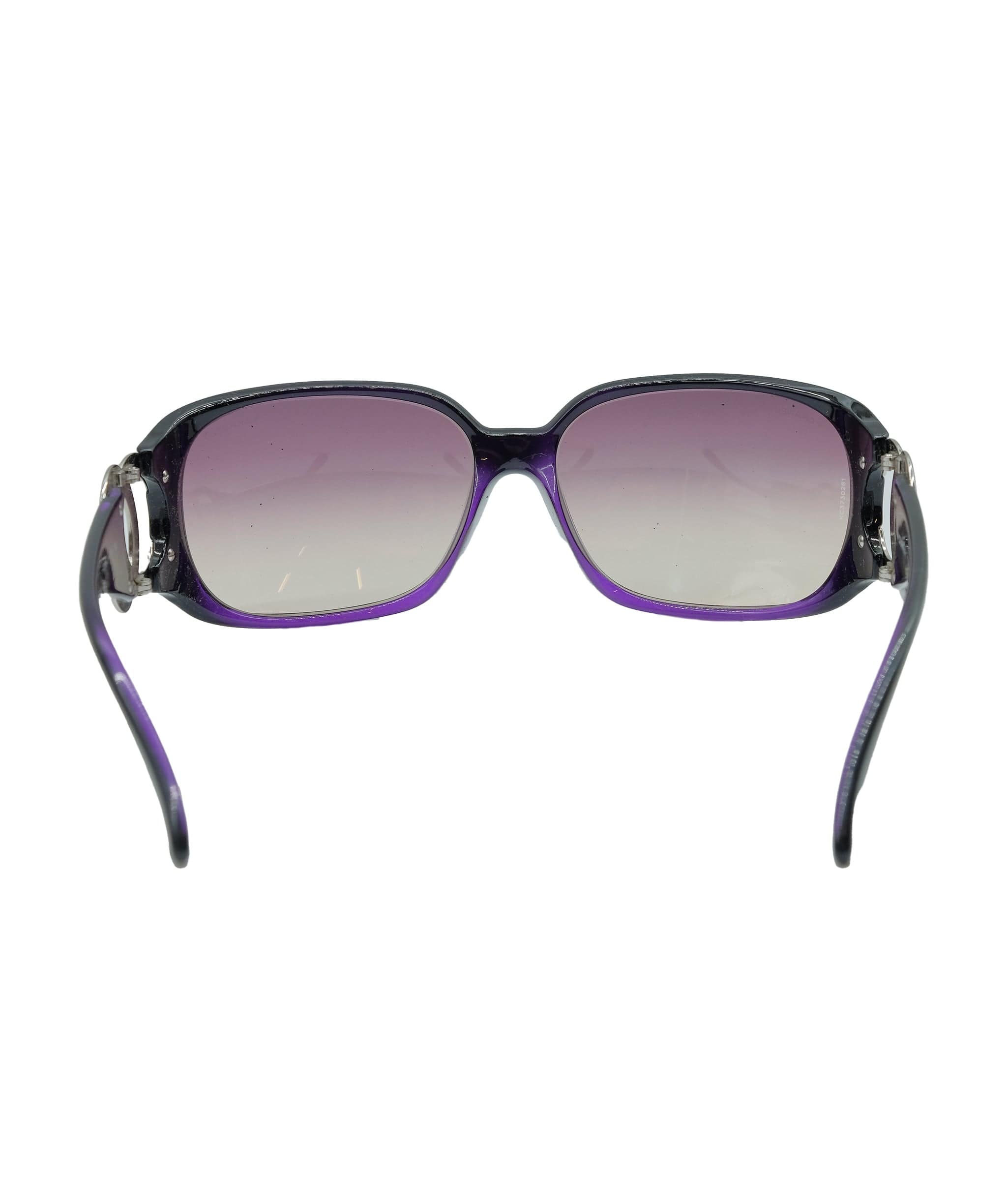 Chanel CHANEL Sunglasses Plastic Black Purple CCAuth 33136 DXBS0333