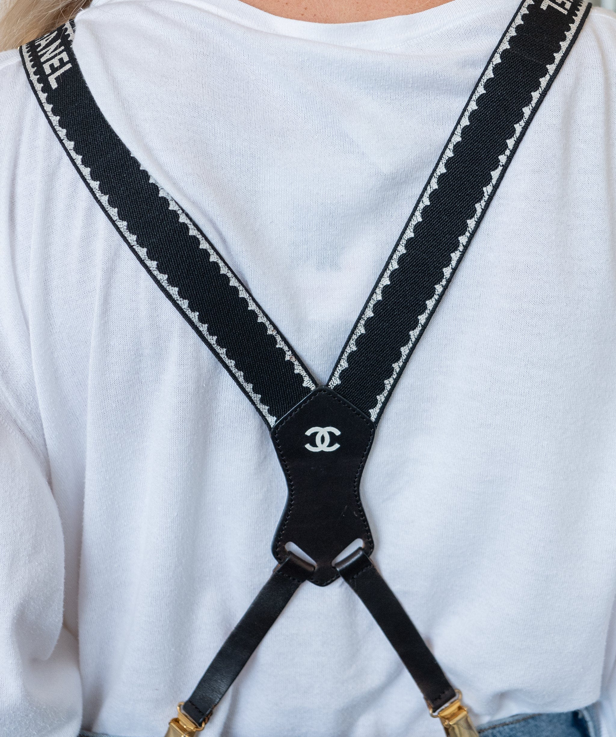 Chanel Chanel Trimmed Suspender Black Belt  DXBS0228