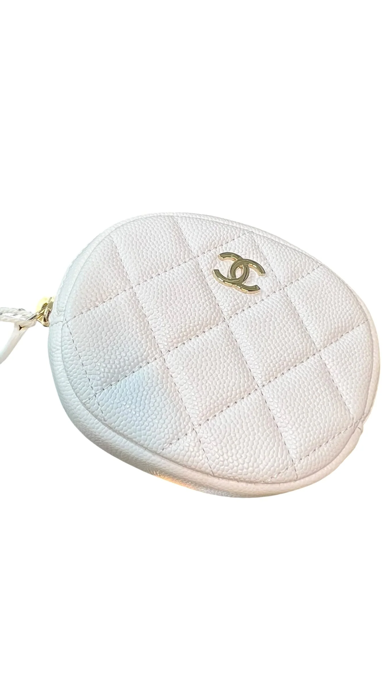 Chanel Chanel Zipped Coin Purse White Caviar GHW #28 SSLG1049