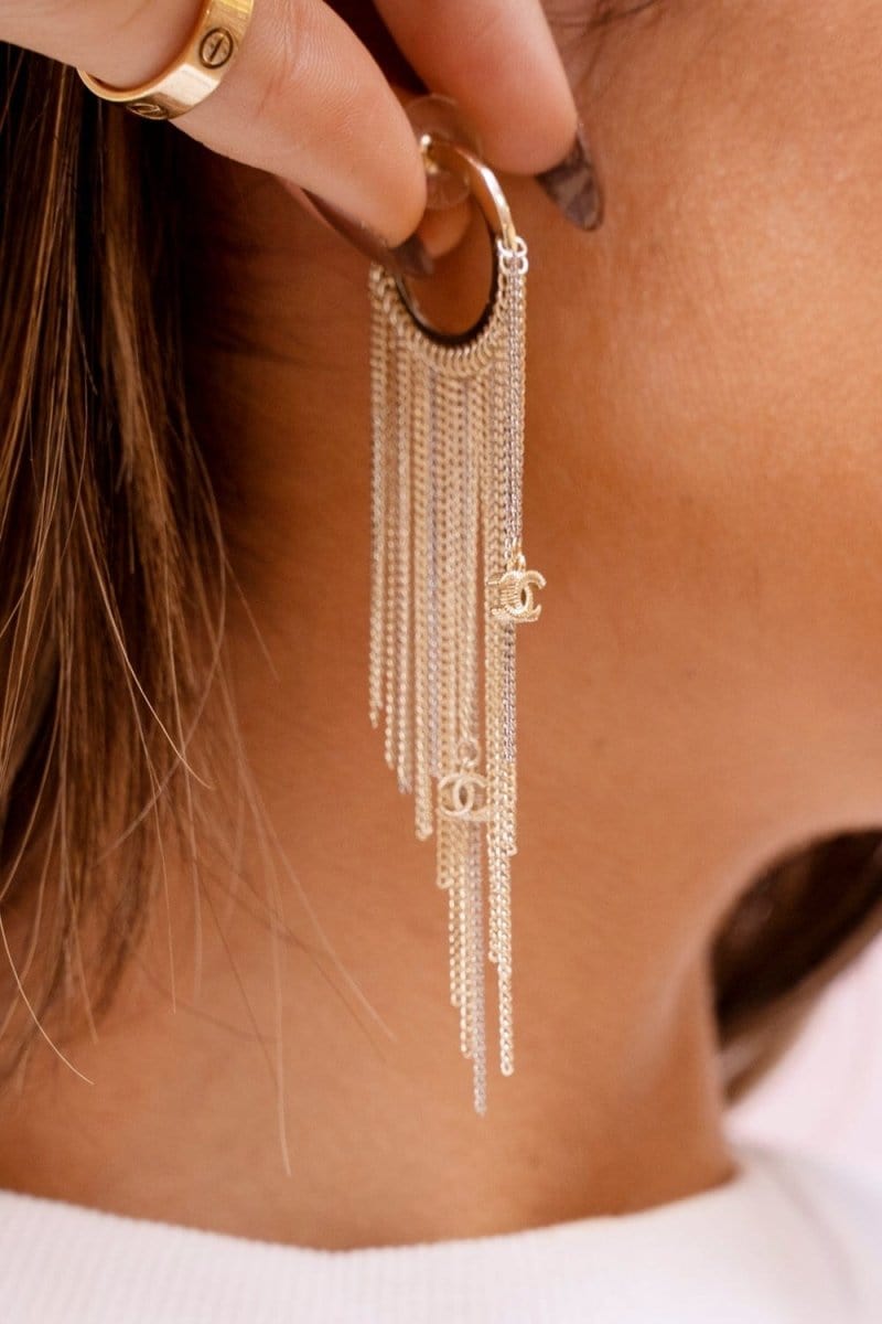 61. Lp x c Tassel CC Stud Earrings - AGL1623