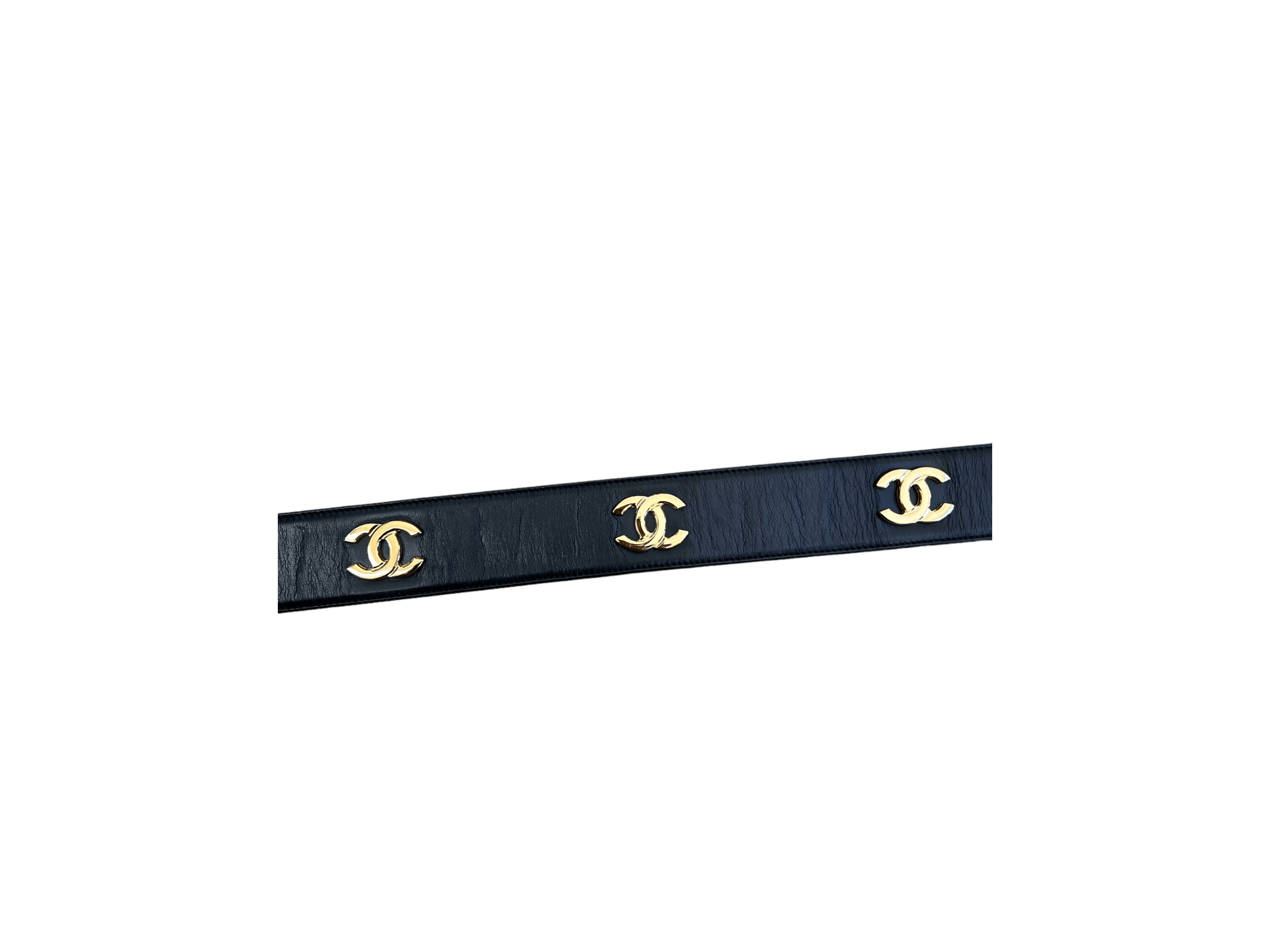 Chanel Chanel Belt Black Gold CC ASL9243