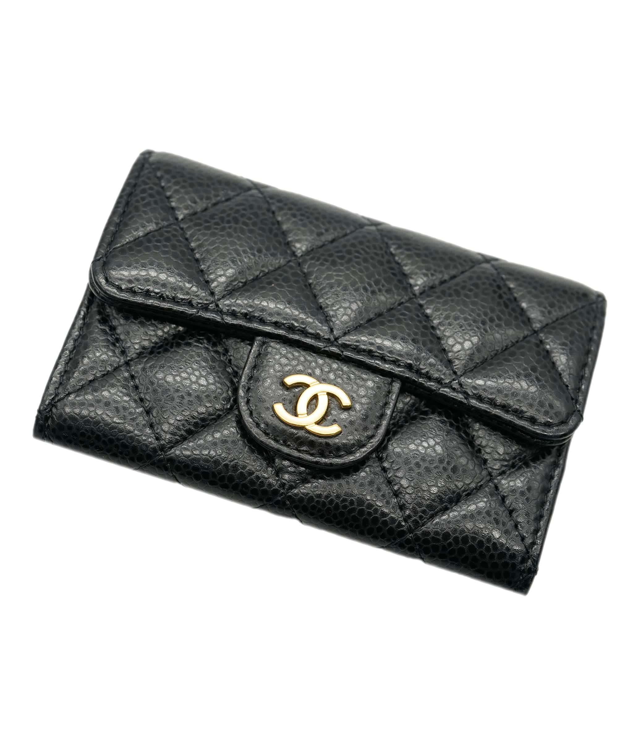 Chanel Chanel black caviar cardholder with GHW - AJC0467