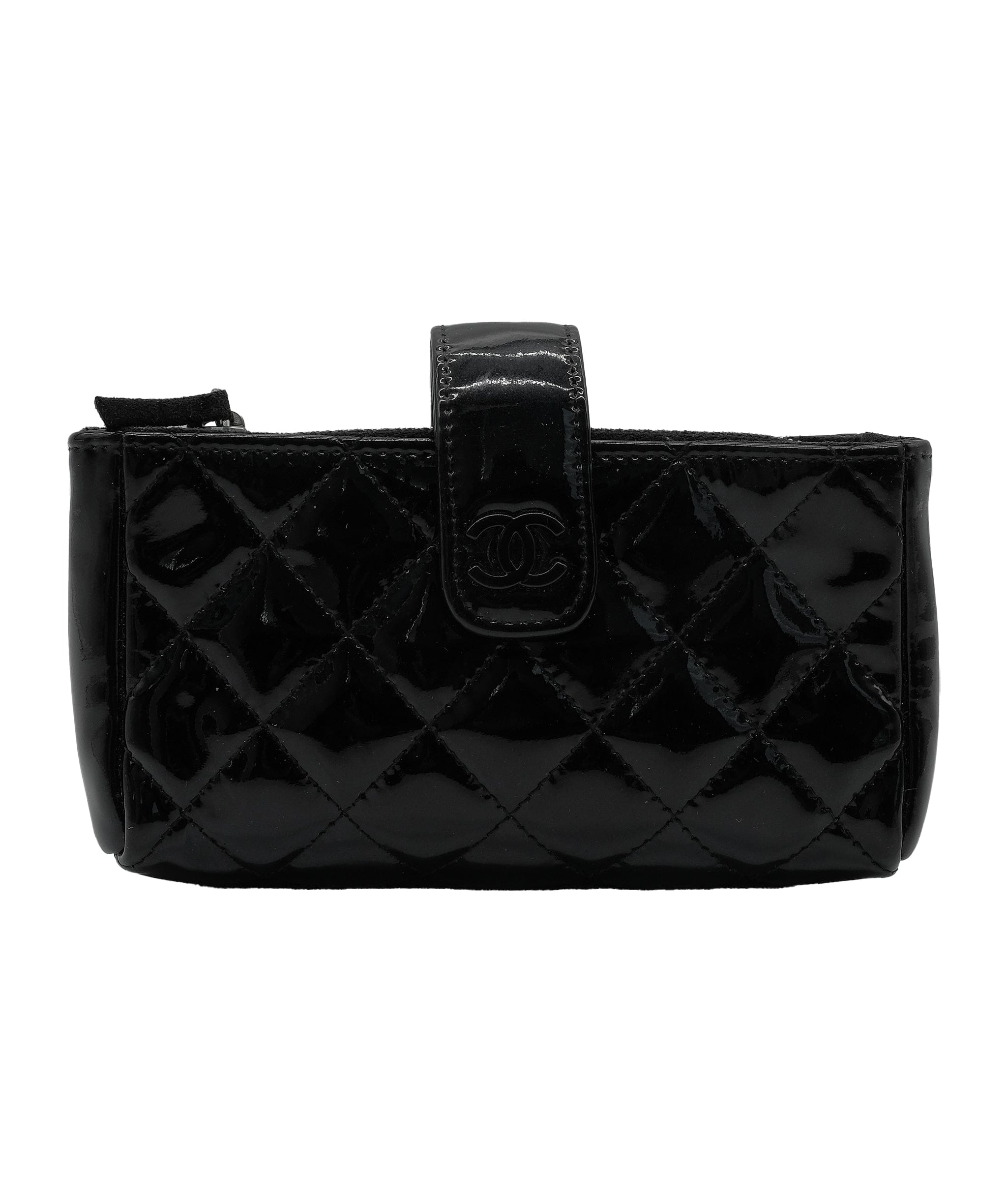 Chanel Chanel Black Patent Phone Pouch RJC2754