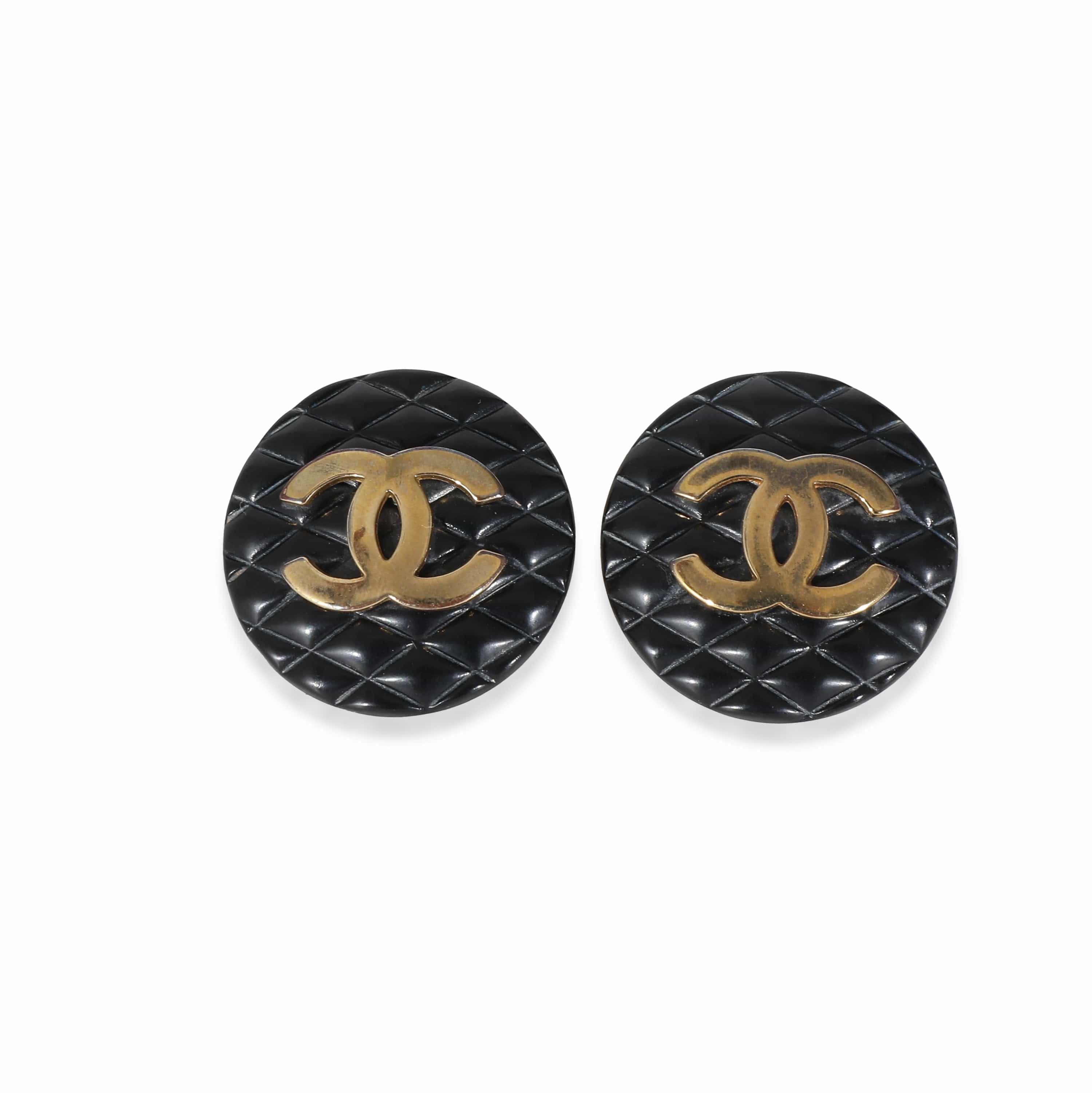 Chanel Chanel Black Quilted Earrings ASL3594