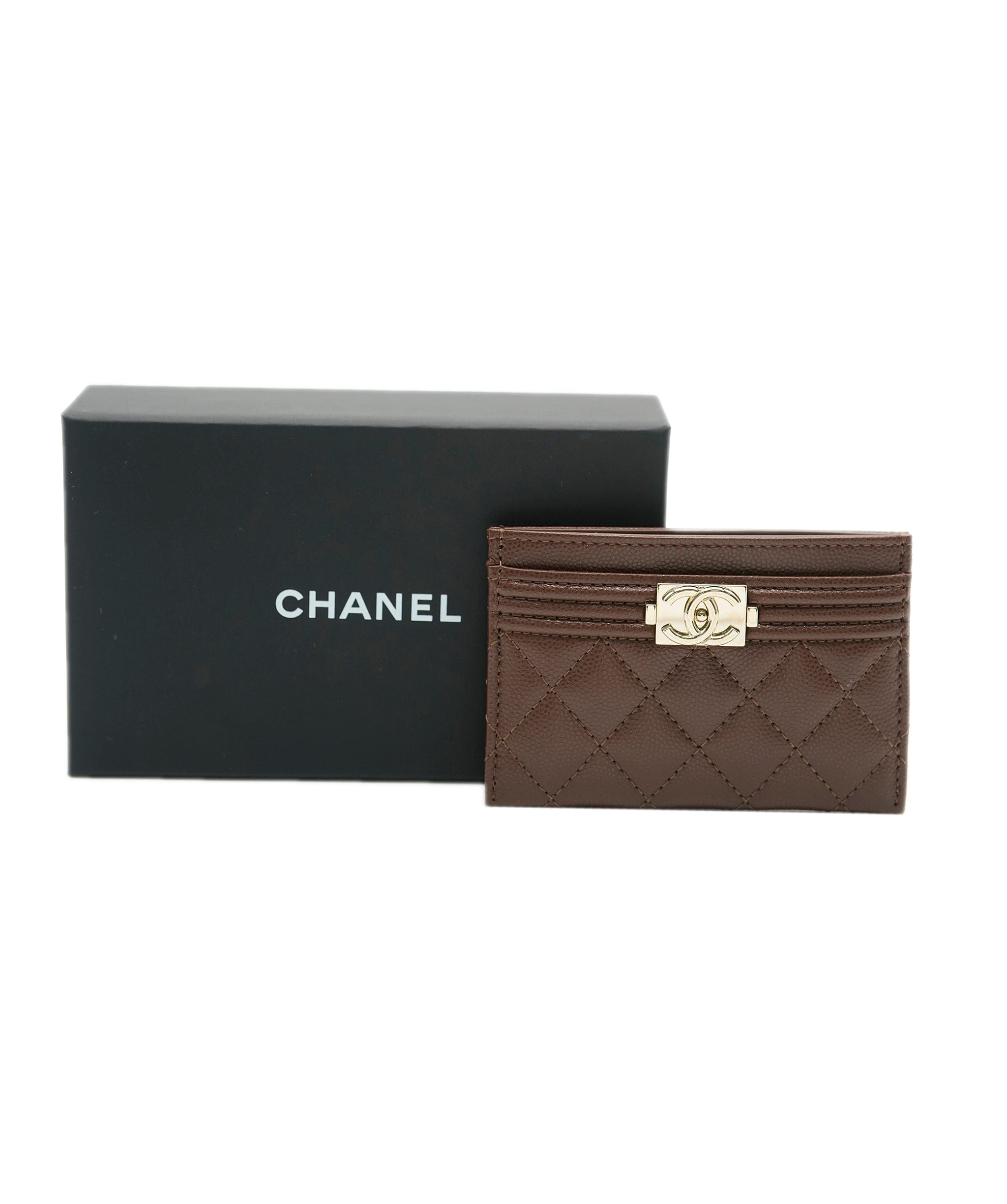 Chanel Chanel Boy Brown Caviar Cardholder UKL1290