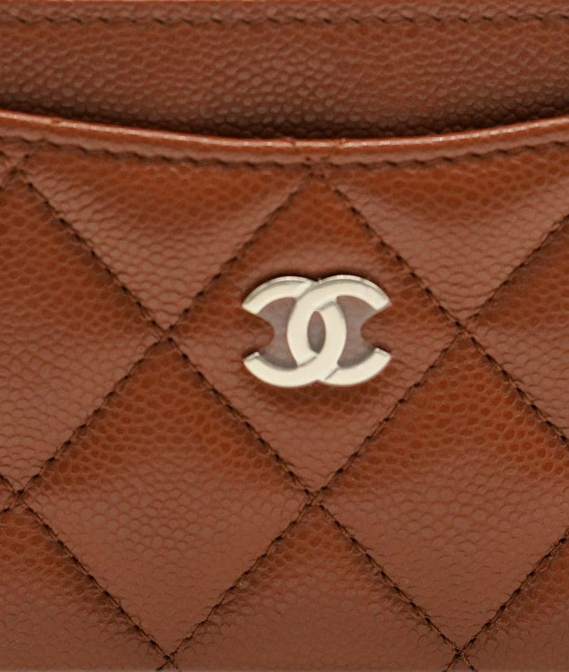 Chanel Chanel Brown Leather Card Holder  ASL9328