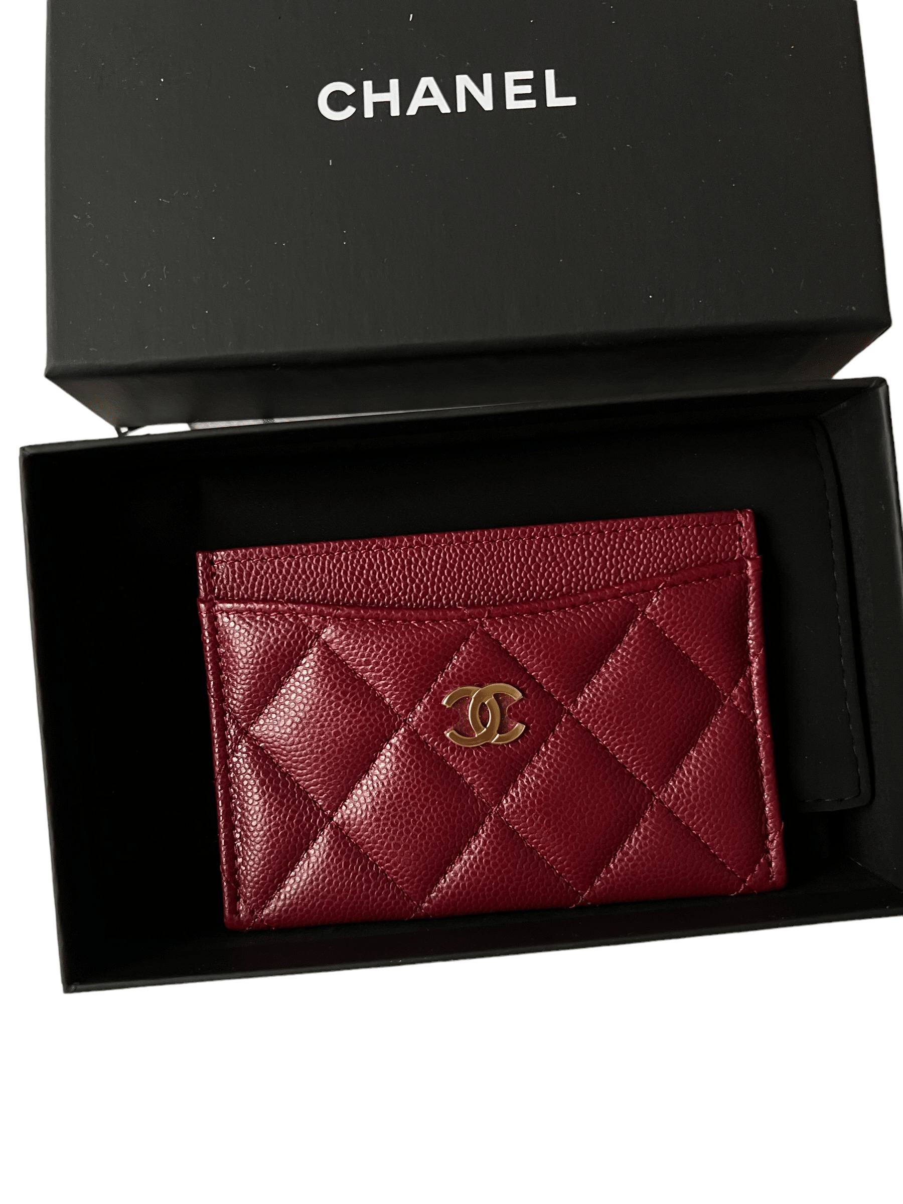 Chanel Chanel Burgundy Caviar Cardholder UKL1287