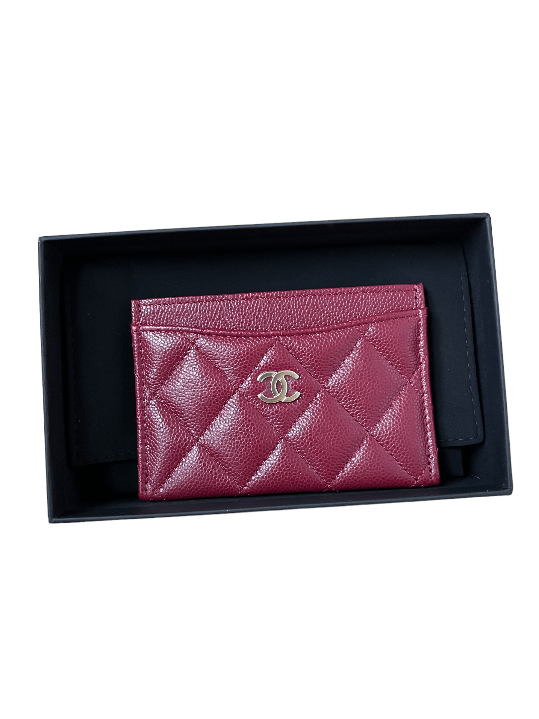 Chanel Chanel Burgundy Caviar Cardholder UKL1287