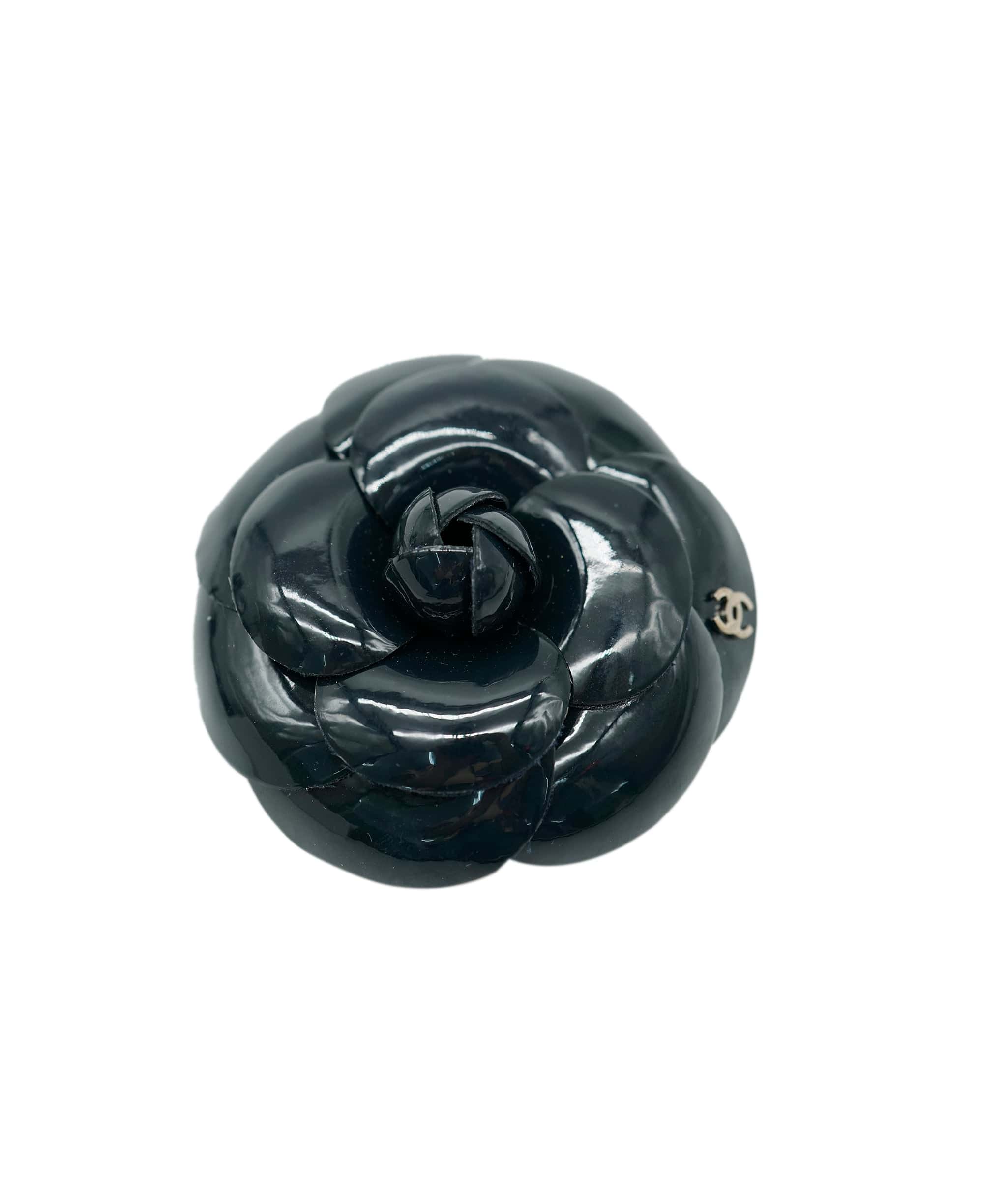 Chanel chanel camelia brooch patent  AVC1374