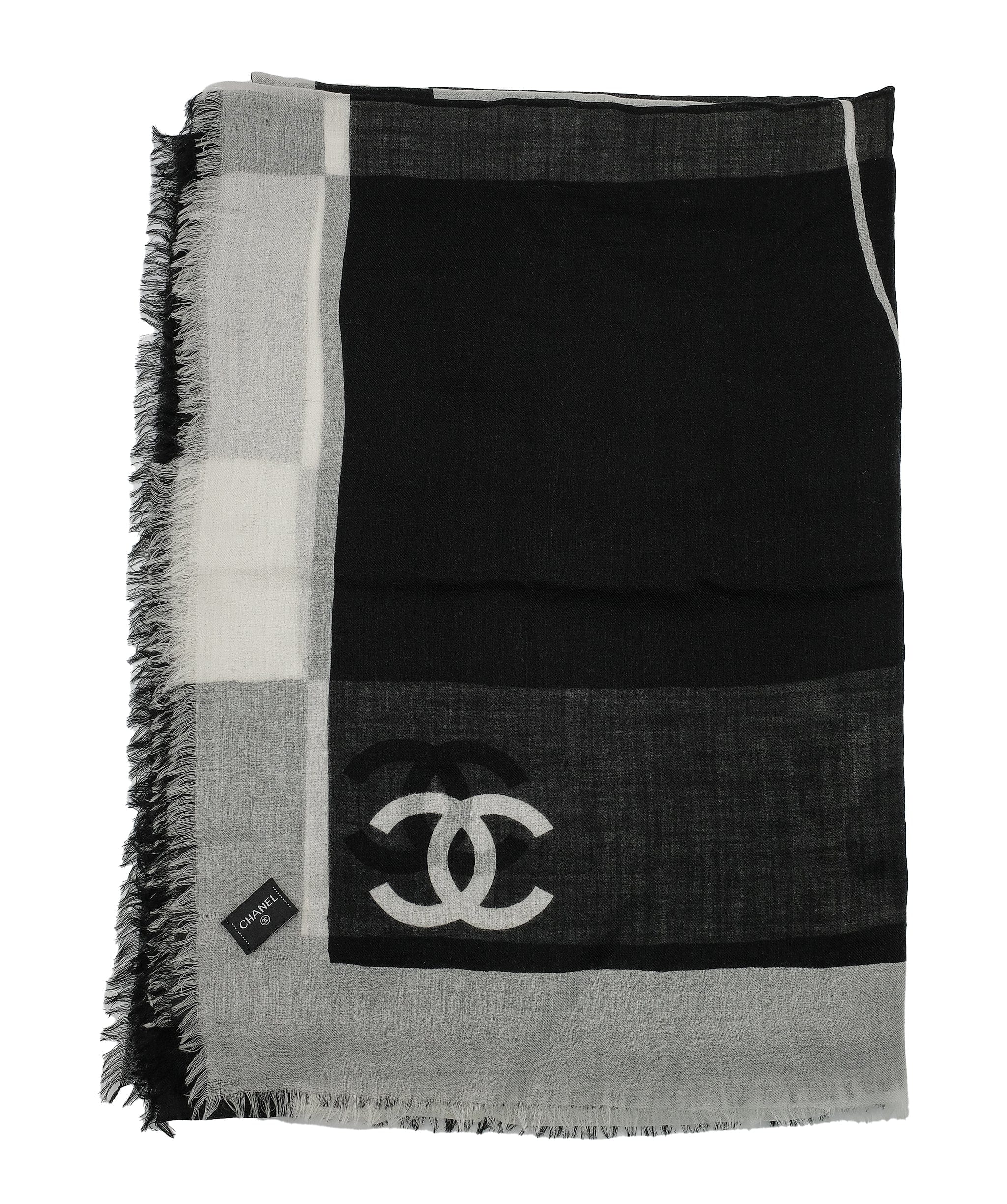 Chanel Chanel Cashmere Black & White Scarf RJC2920