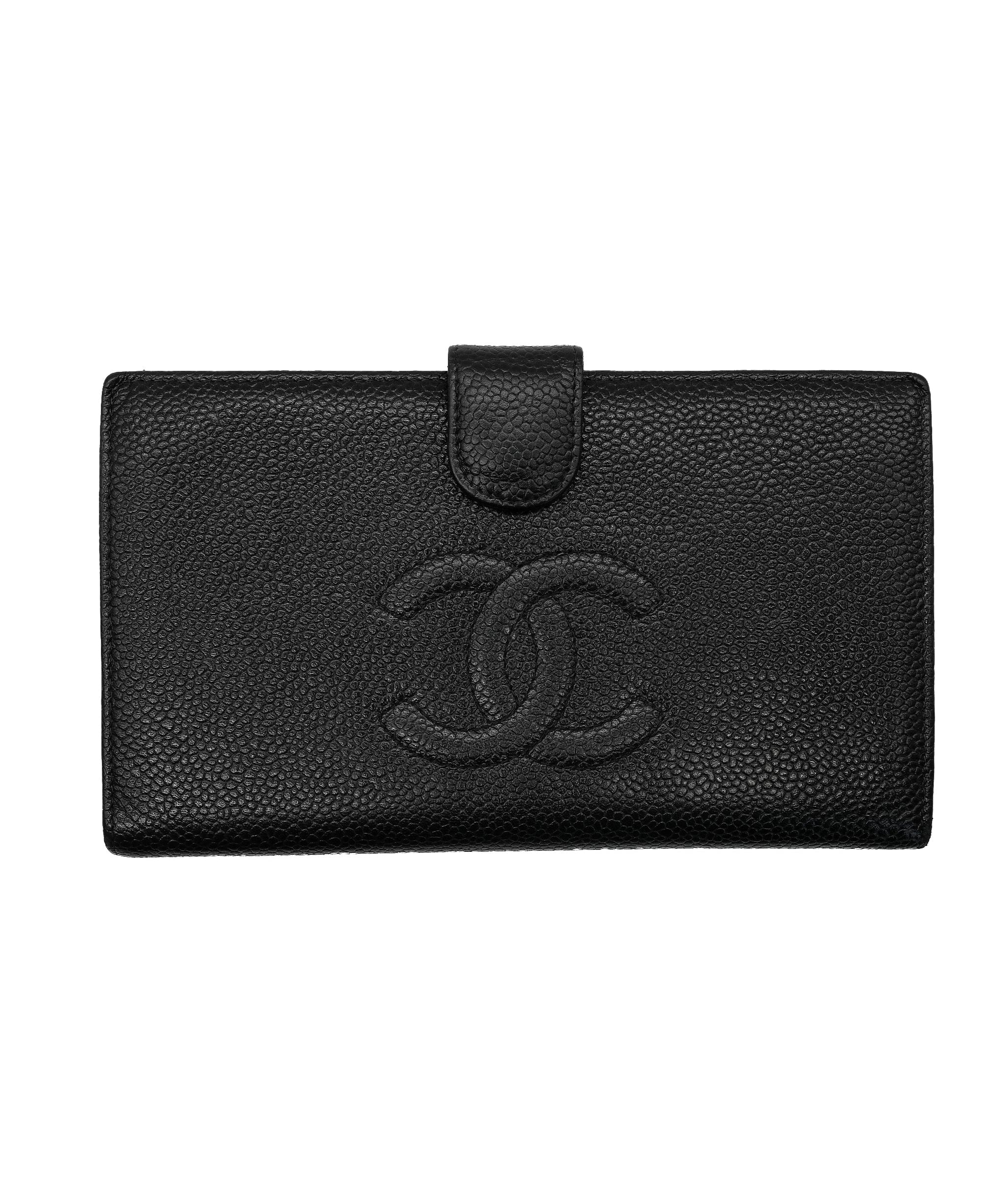 Chanel Chanel Caviar Skin Bi-Fold Long Wallet Clasp Leather 90186299 ASL8108