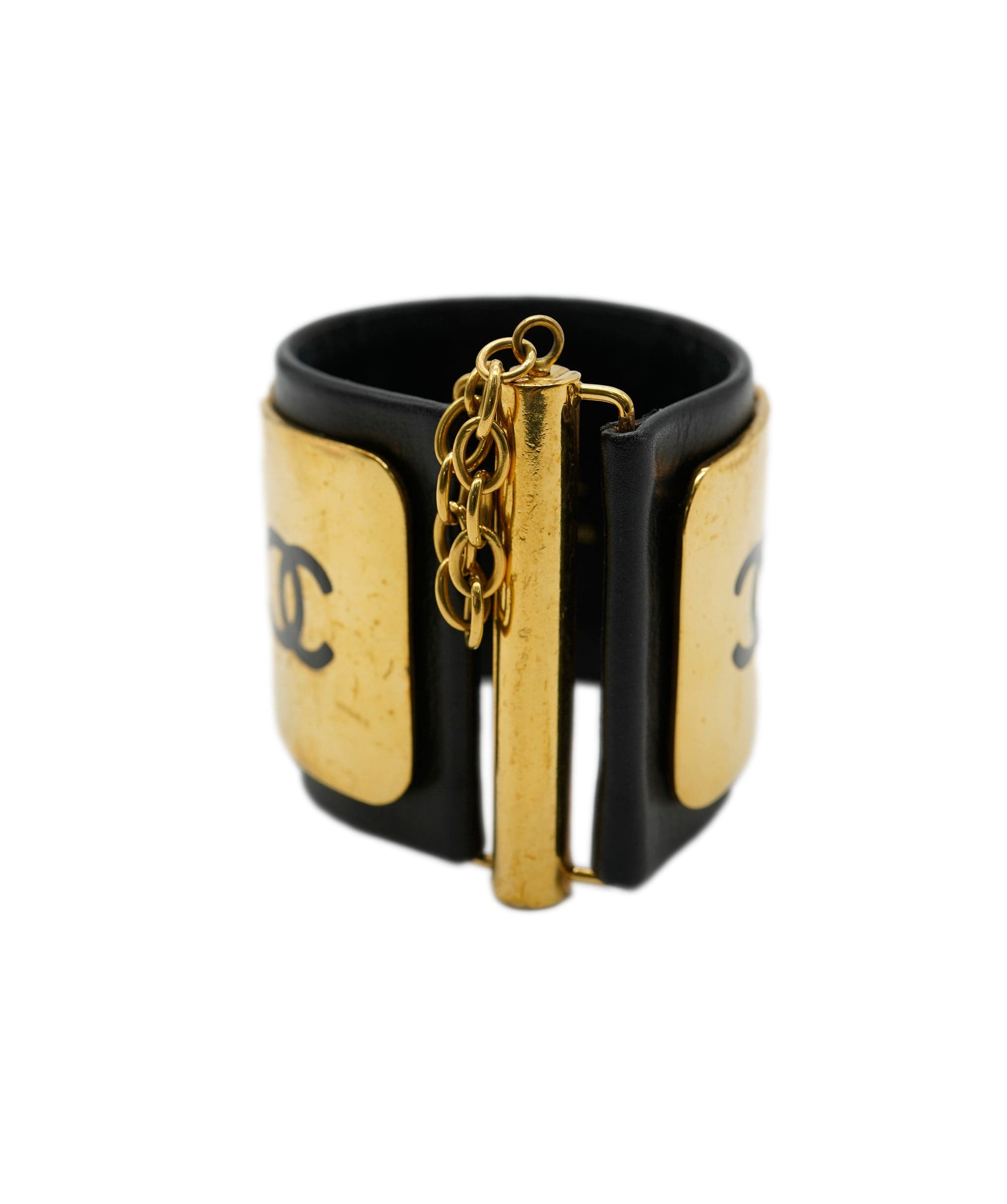 Chanel Chanel CC Wide Leather Cuff ASL4522