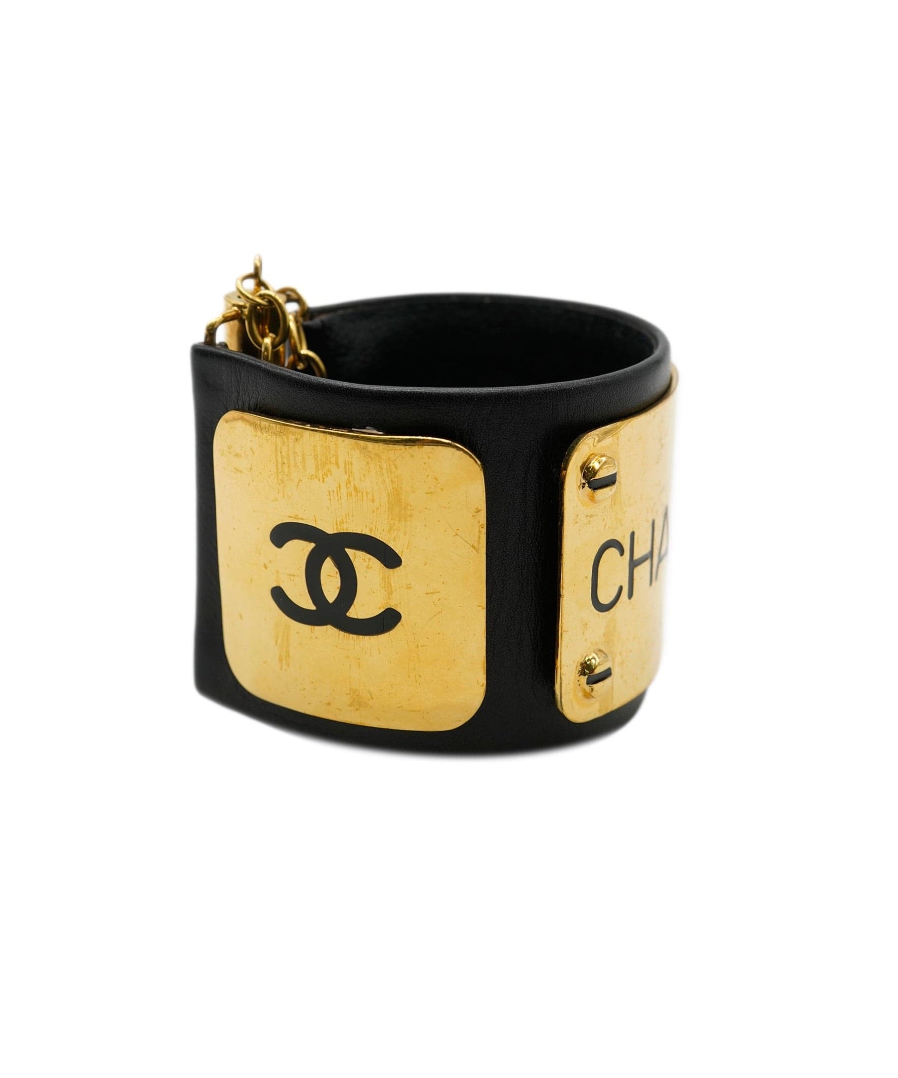 Chanel Chanel CC Wide Leather Cuff ASL4522