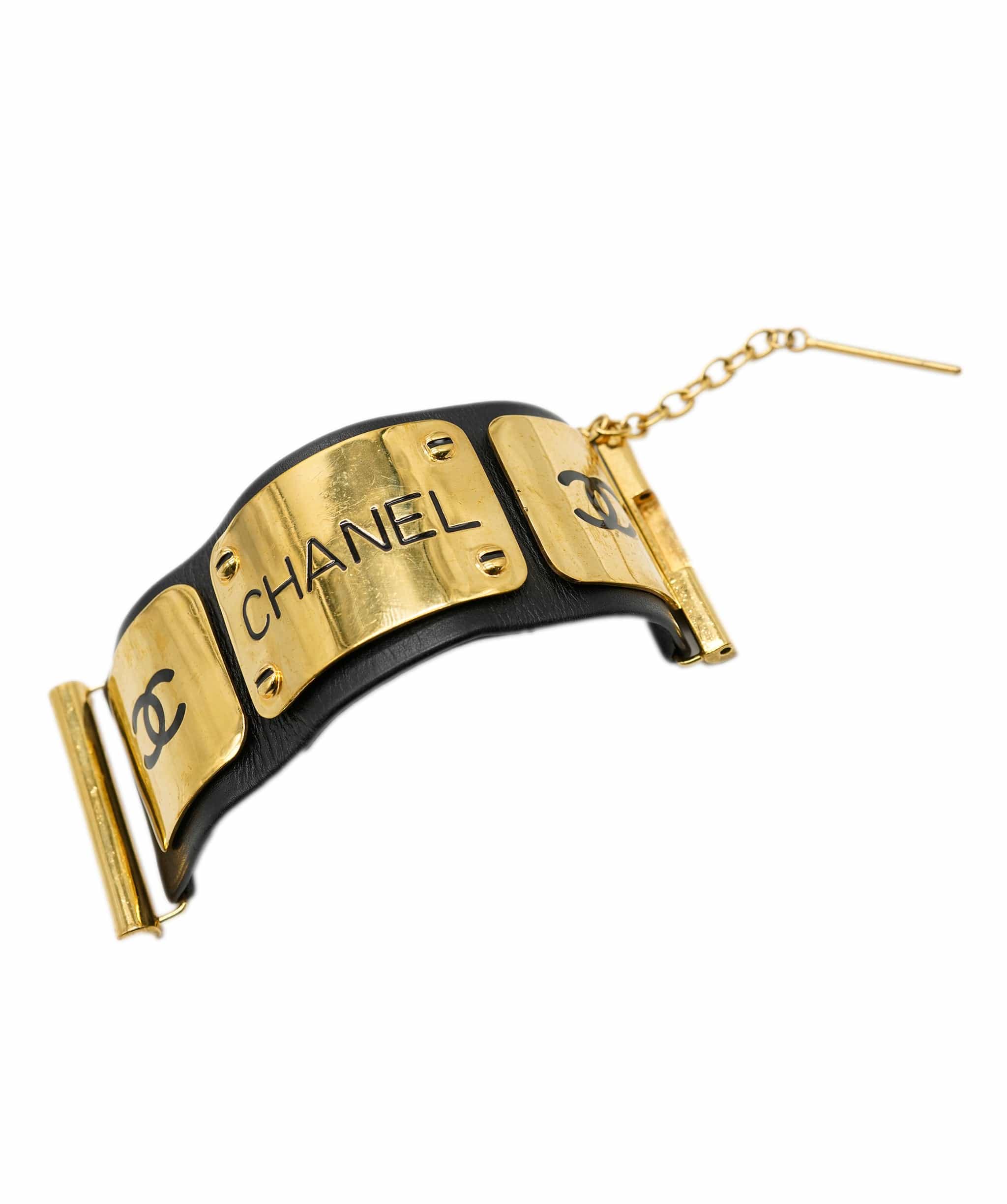 Chanel Chanel CC Wide Leather Cuff ASL4522