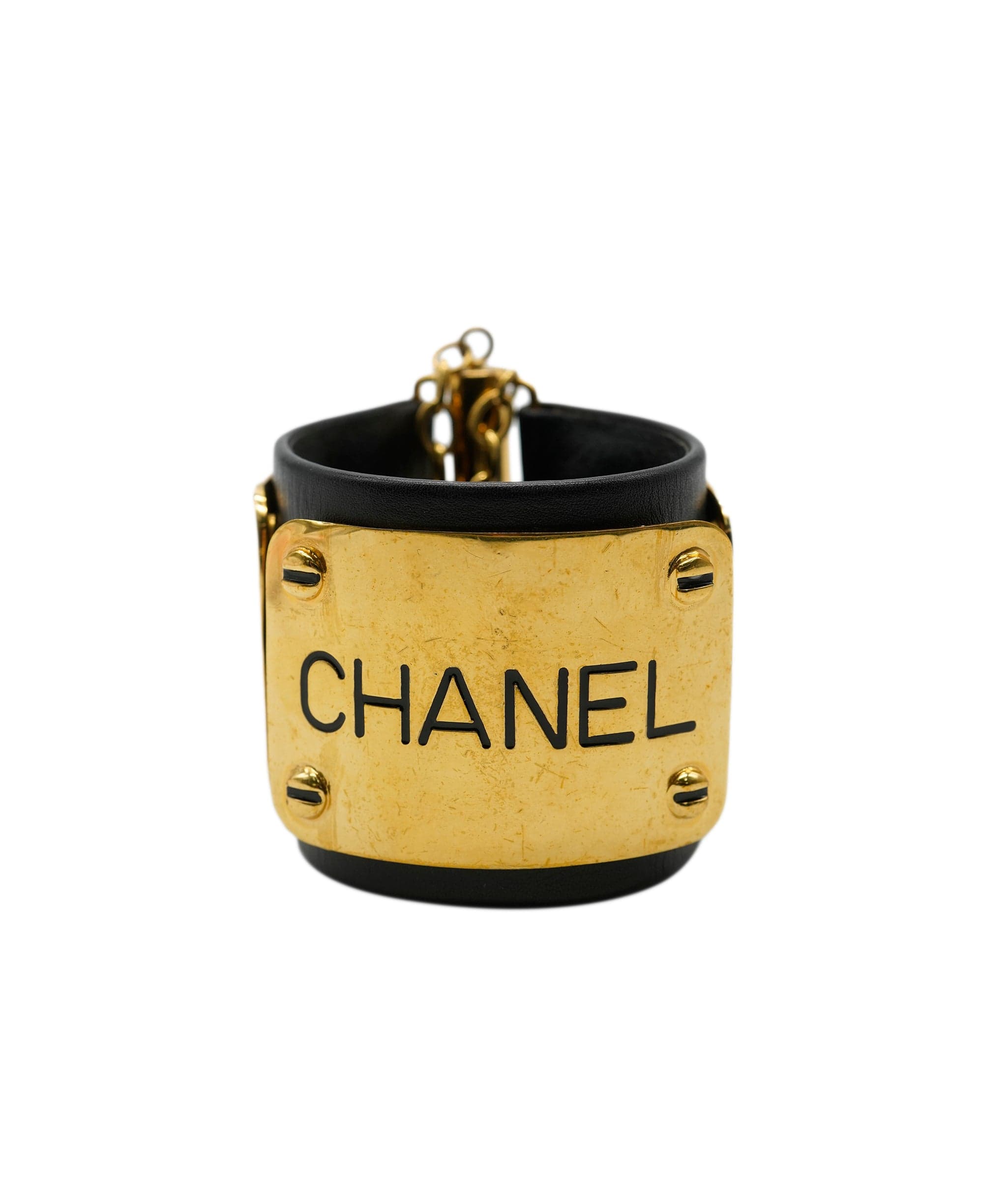 Chanel Chanel CC Wide Leather Cuff ASL4522