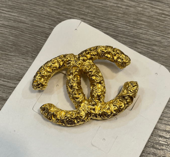 Chanel Chanel Cocomark Brooch Gold Accessory 93A ASL8728