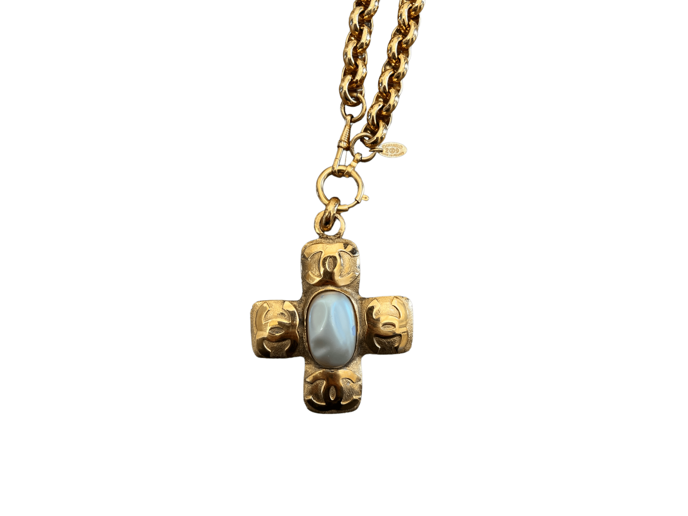 Chanel Chanel Cross Pearl Gripoix Necklace UKL1334